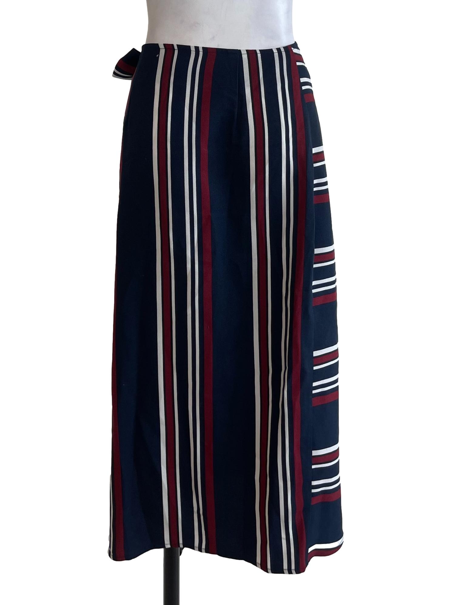 Blue& Red Stripes Pencil Skirt