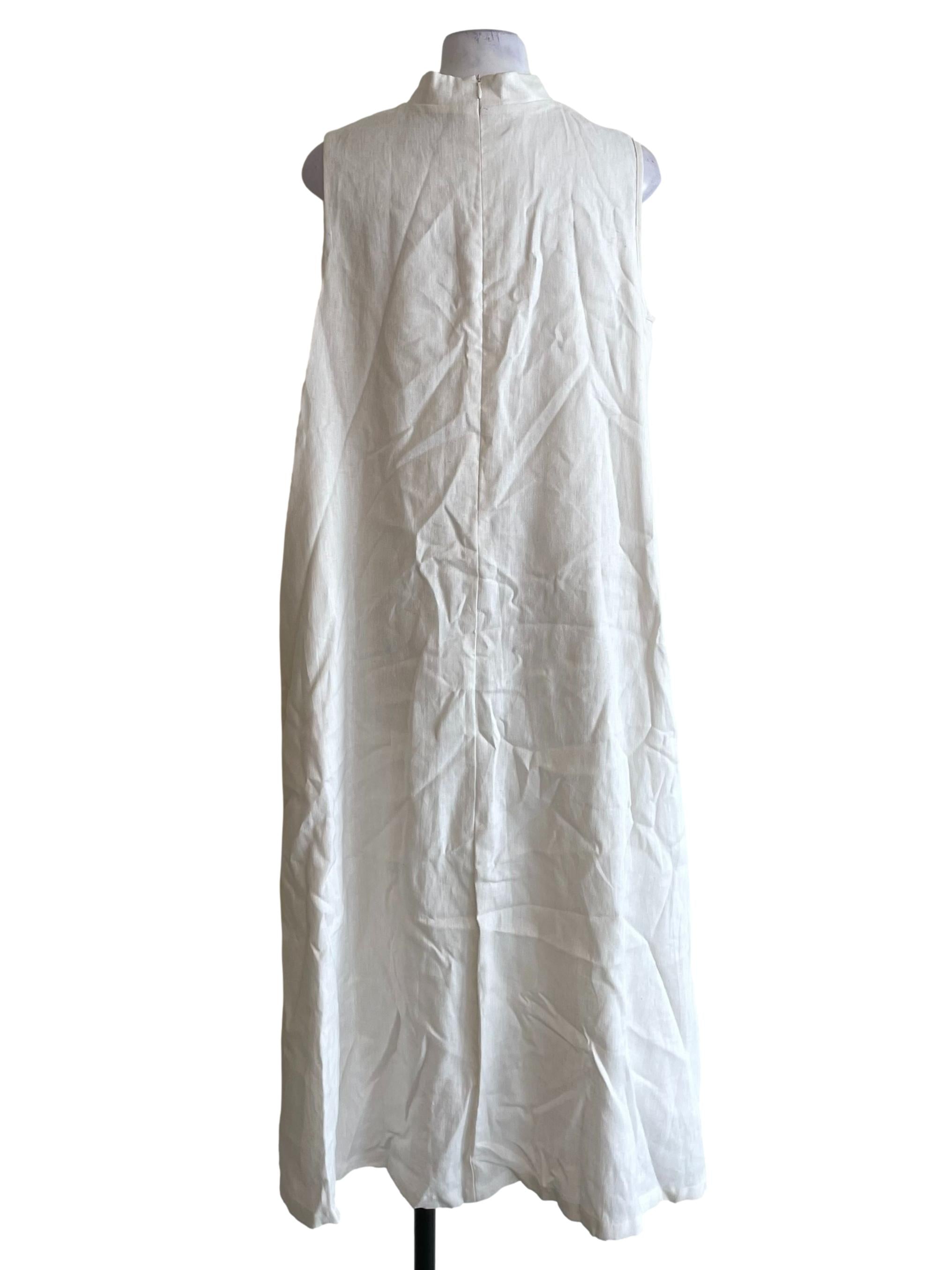 White Sleeveless Tent Dress