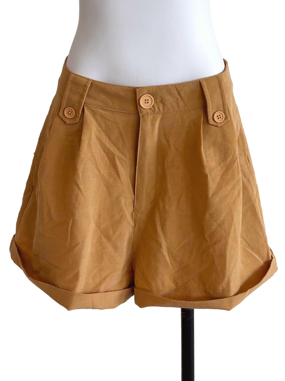 Mustard Yellow Casual Shorts YHF