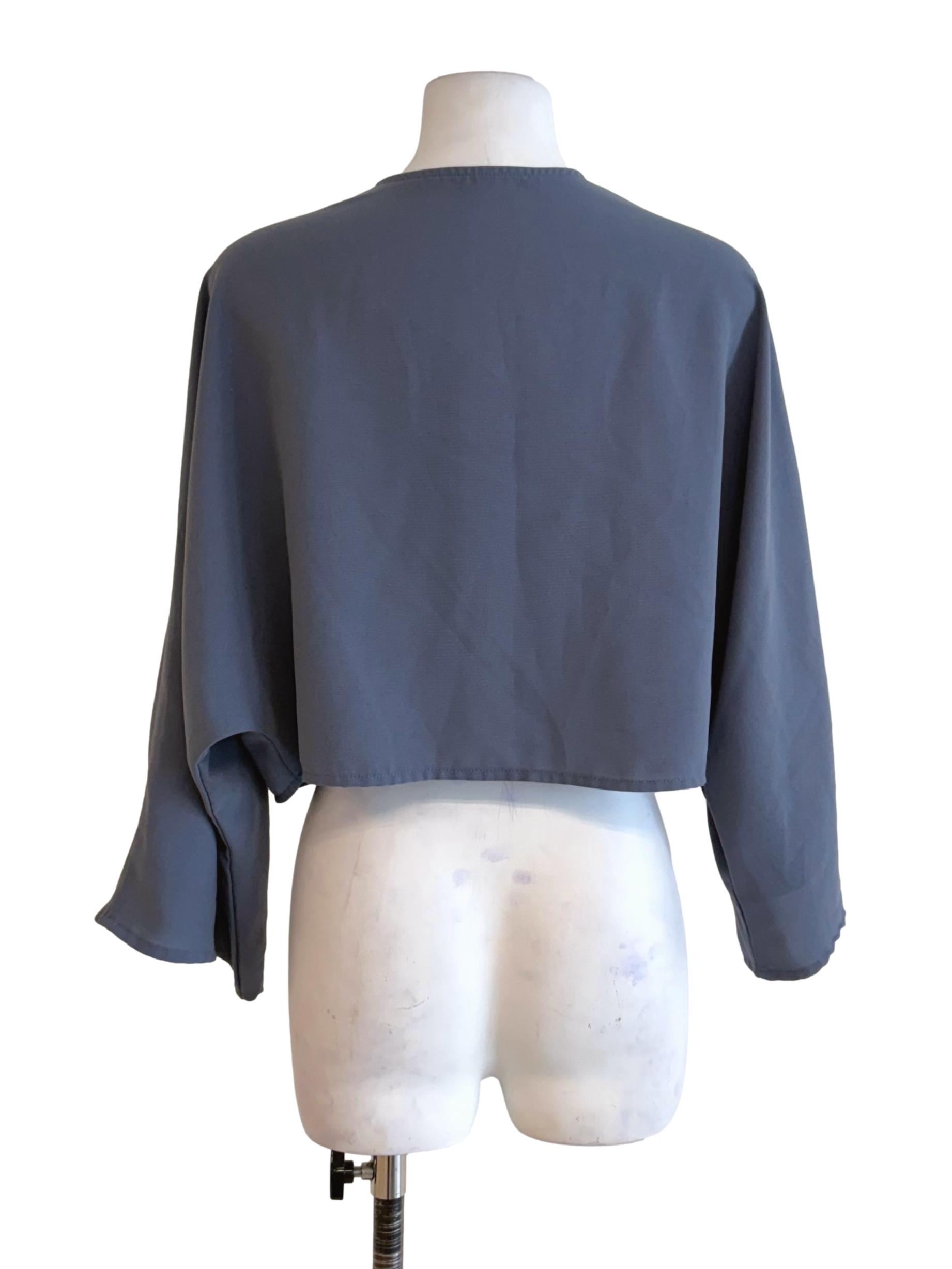 Porpoise Grey Chiffon Cardigan