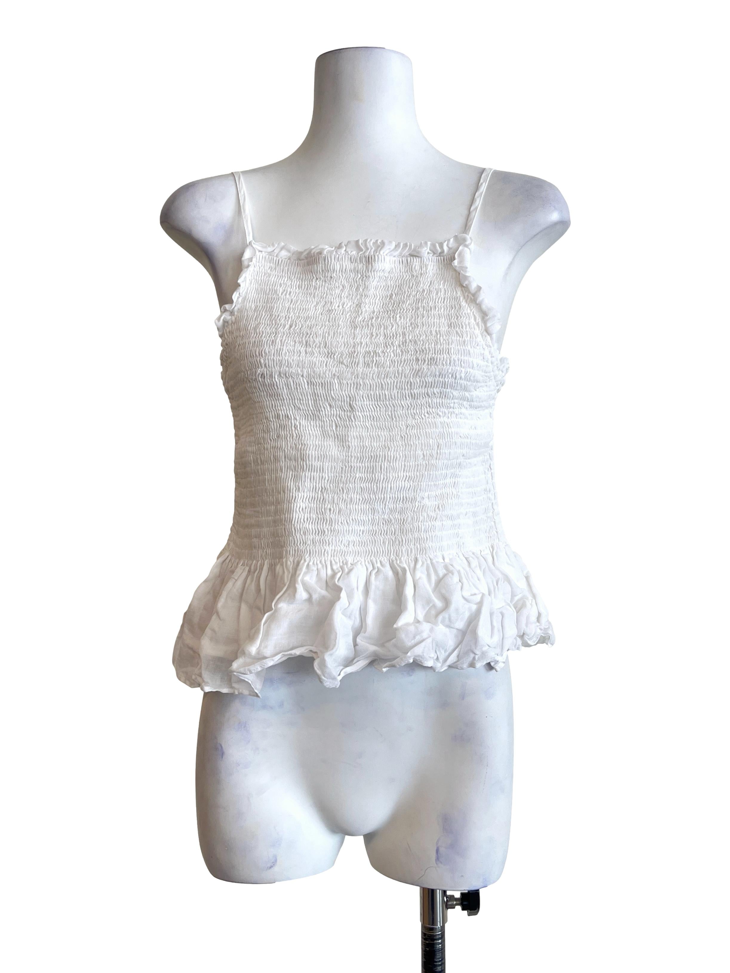 Off White Straight Across Sleeveless Top