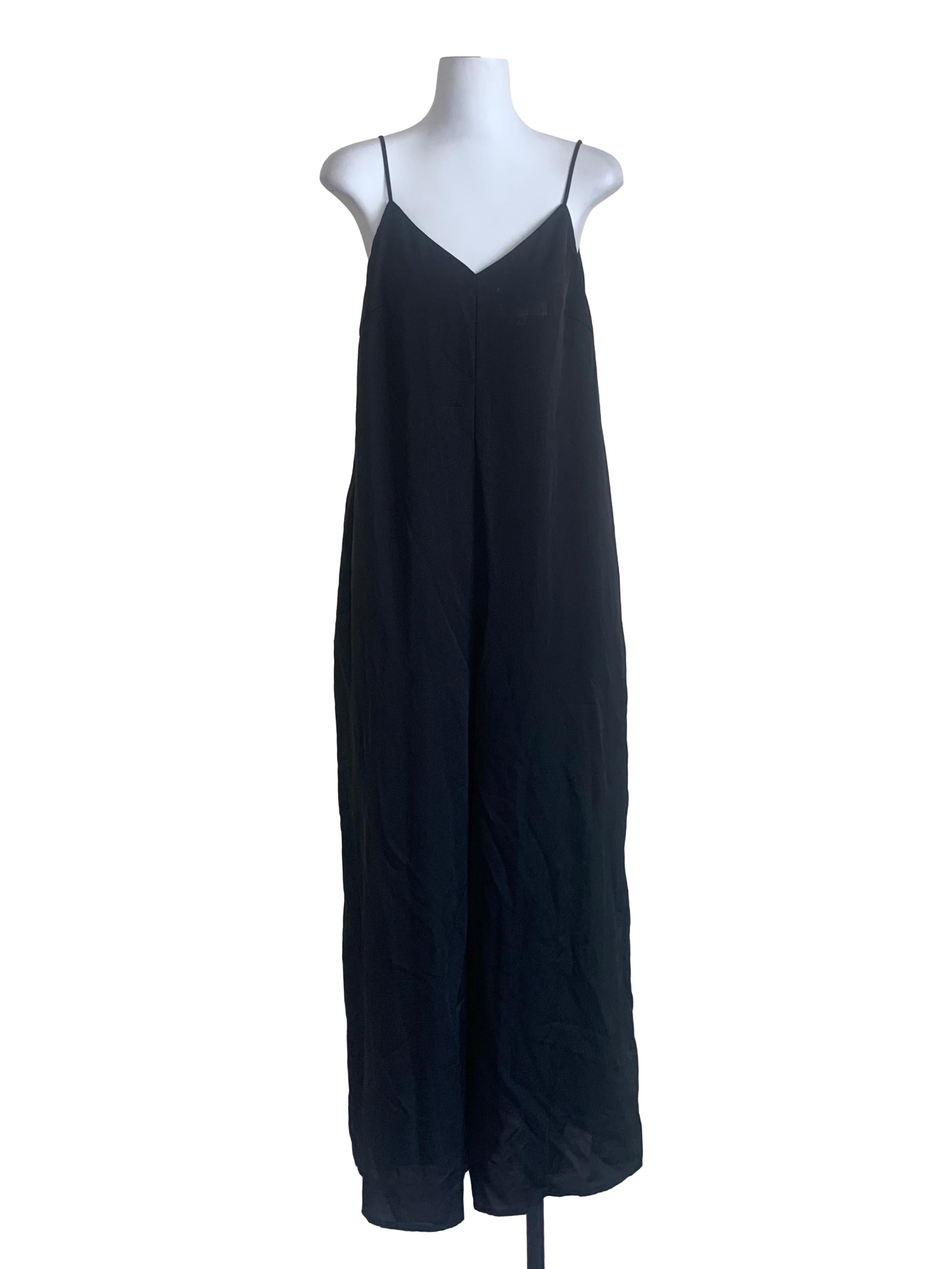 Grease Black V Neck Wide Leg Jumpsuit