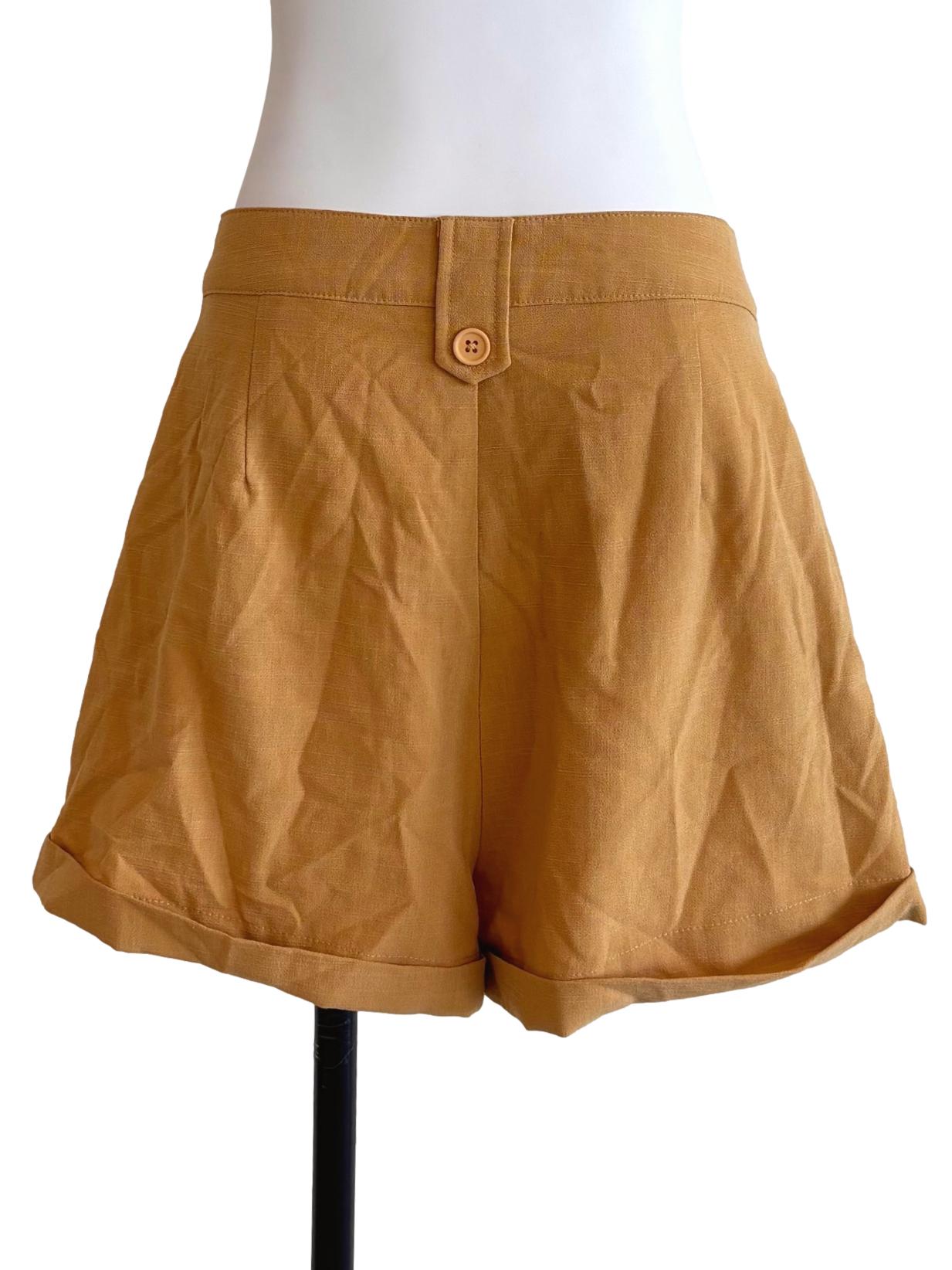 Mustard Yellow Casual Shorts YHF