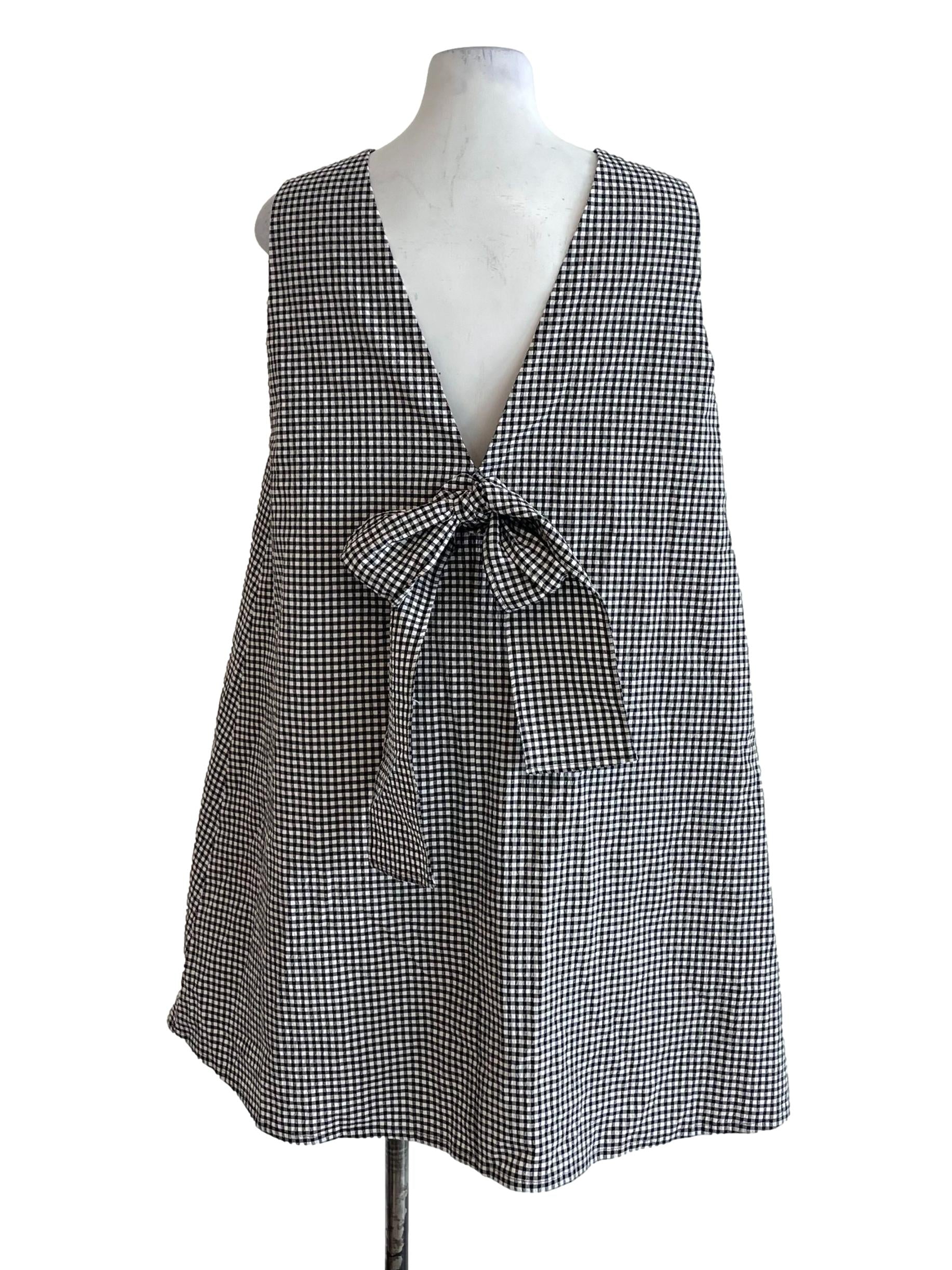 Black & White Gingham Jumper Dress