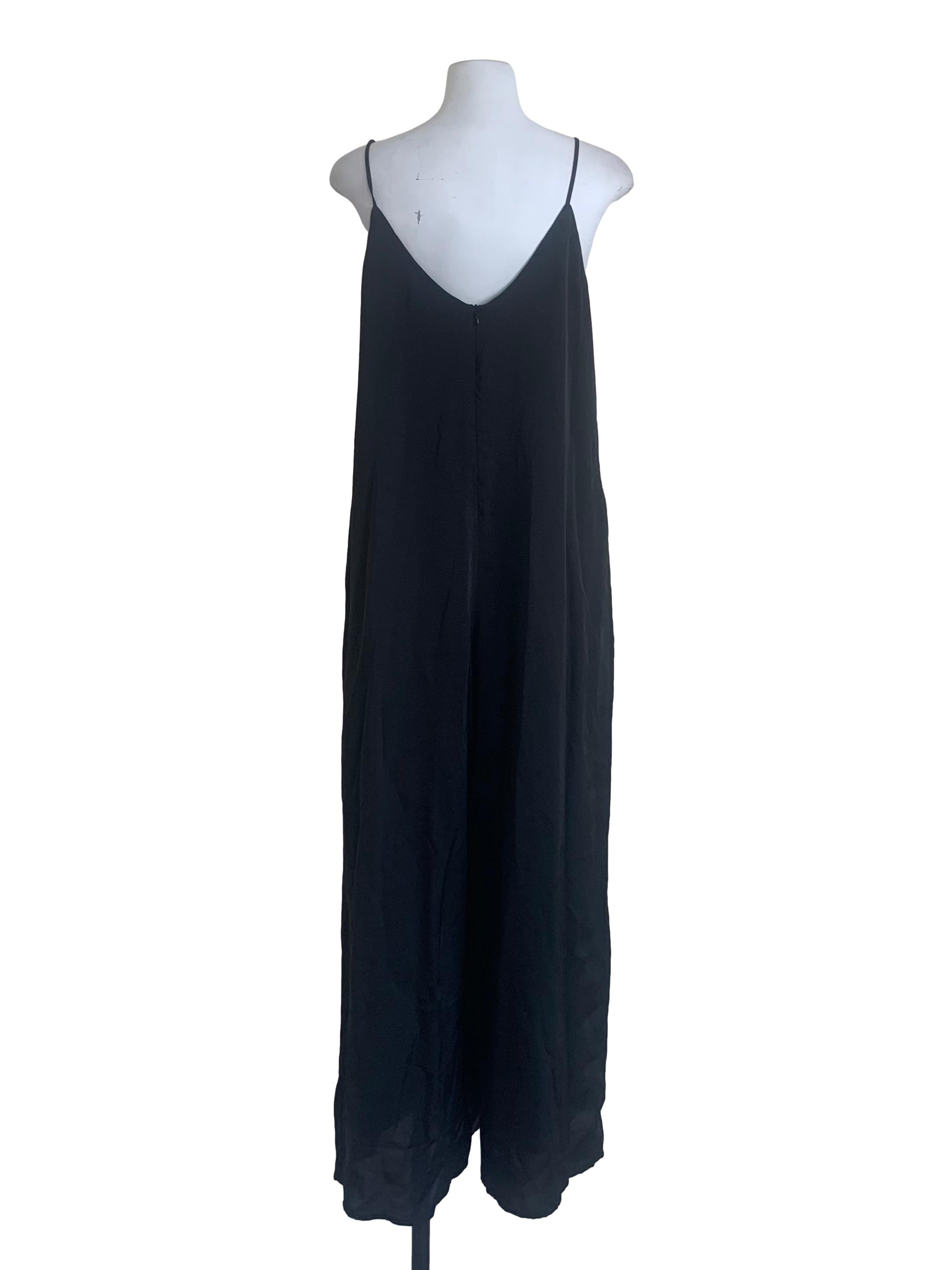 Grease Black V Neck Wide Leg Jumpsuit
