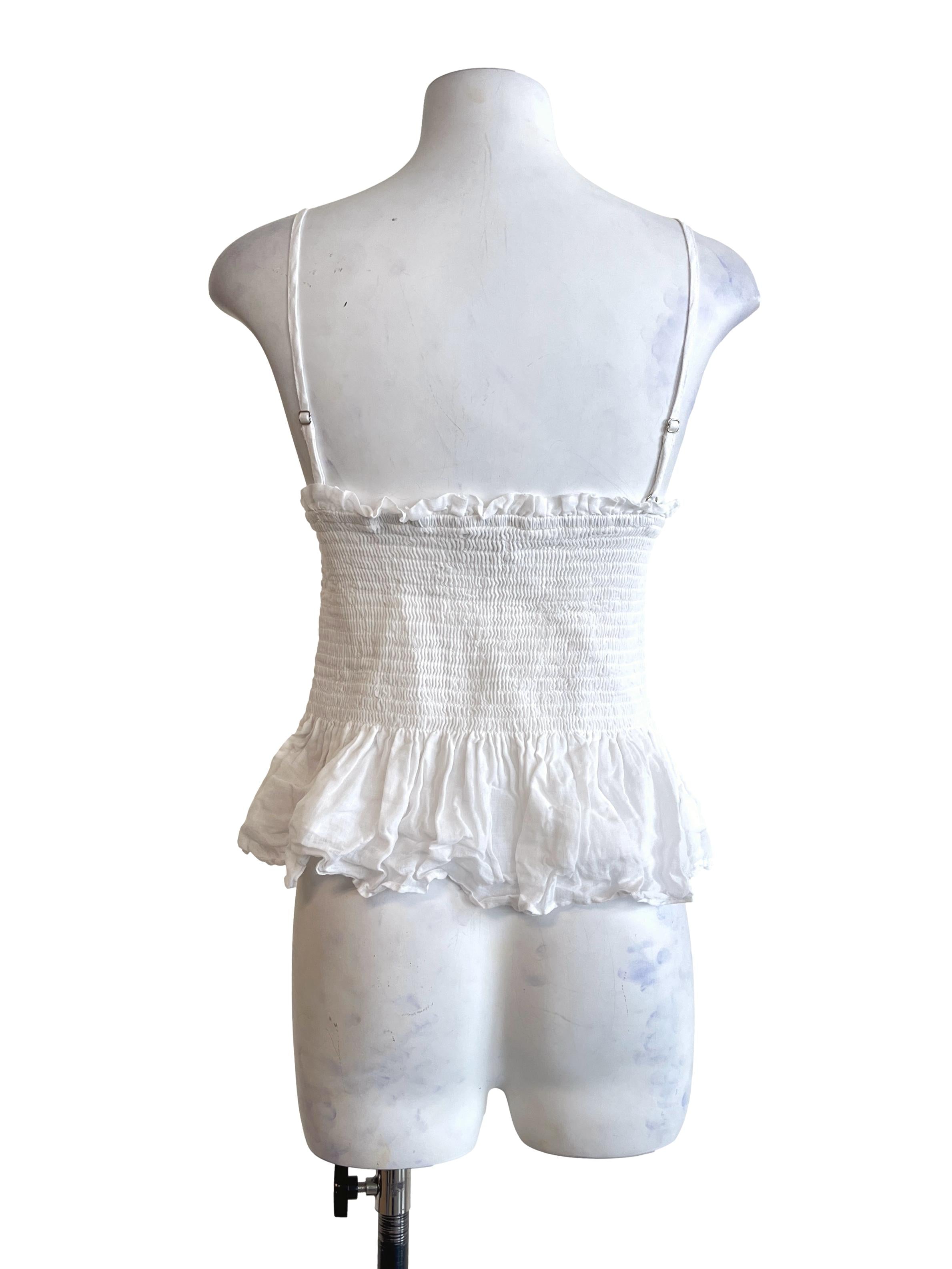 Off White Straight Across Sleeveless Top