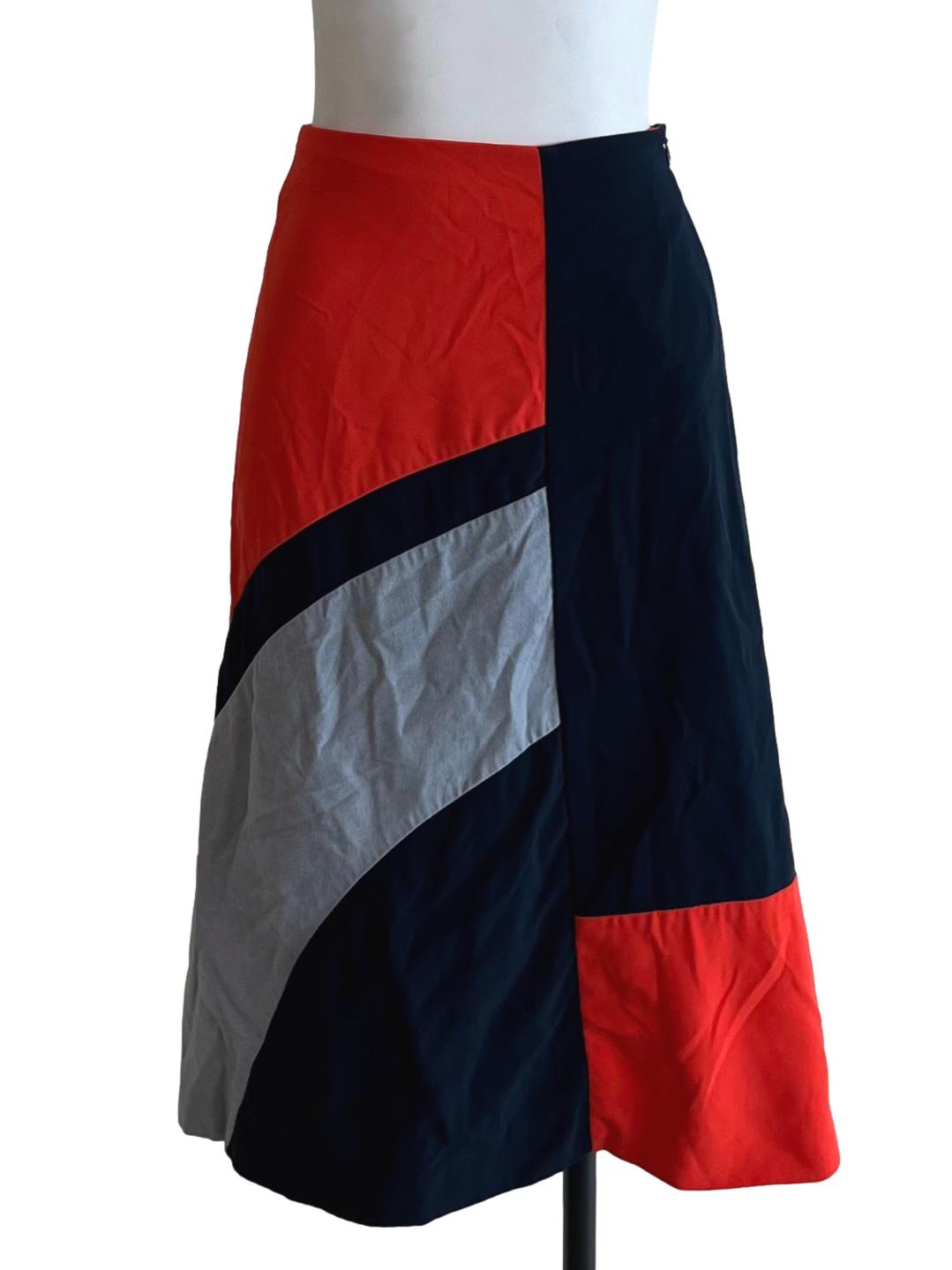 Orange High Waisted A-Line Skirt