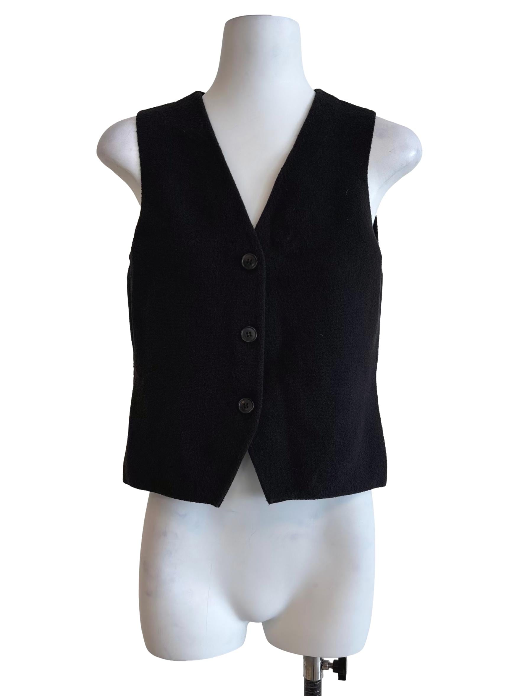 Black Textured Vest