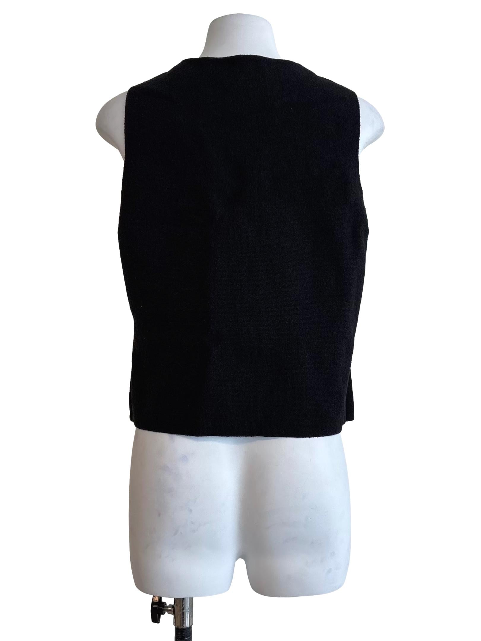 Black Textured Vest