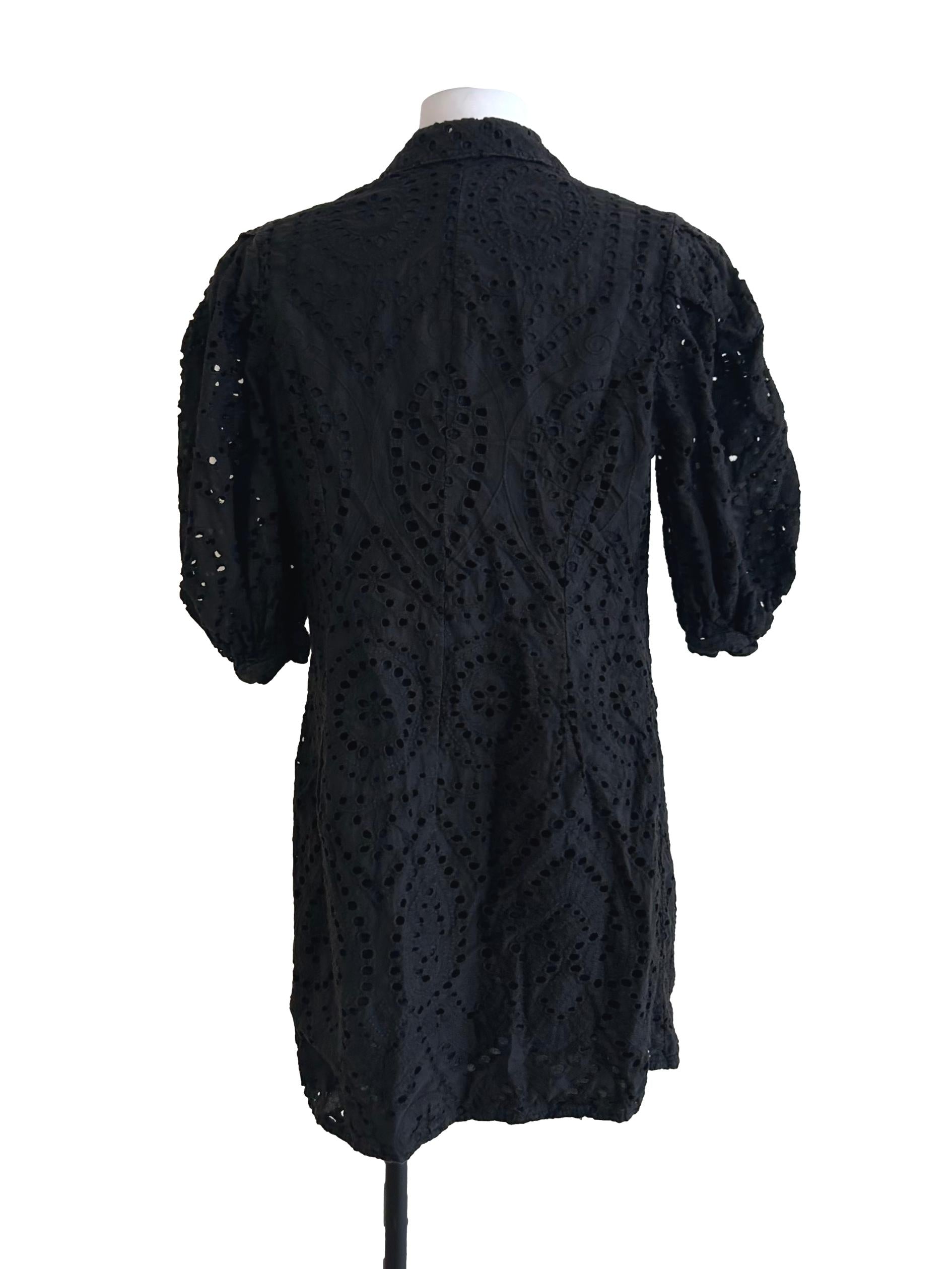 Soft Black Lace Shirt Dress