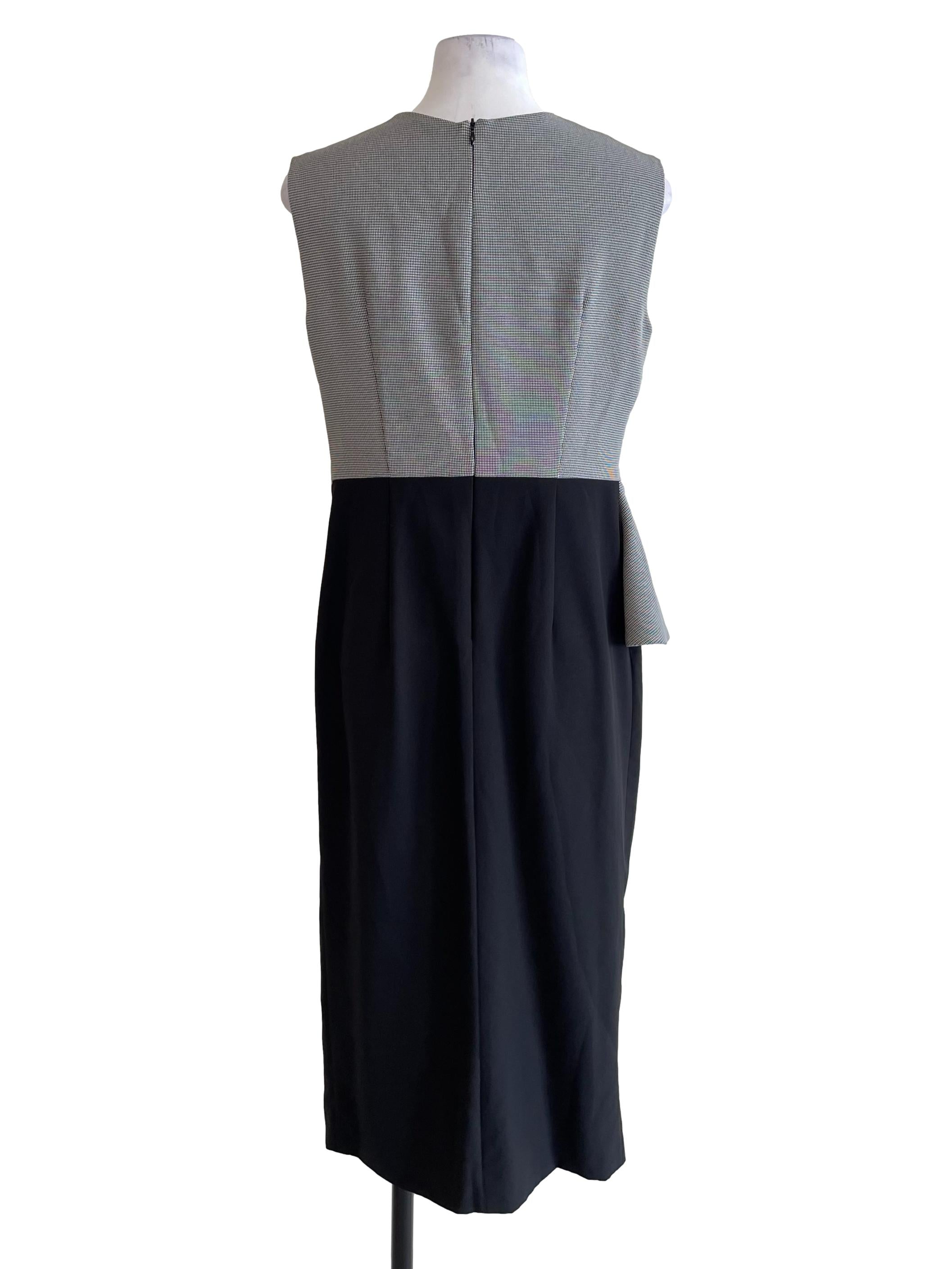 Black Houndstooth Peplum Dress