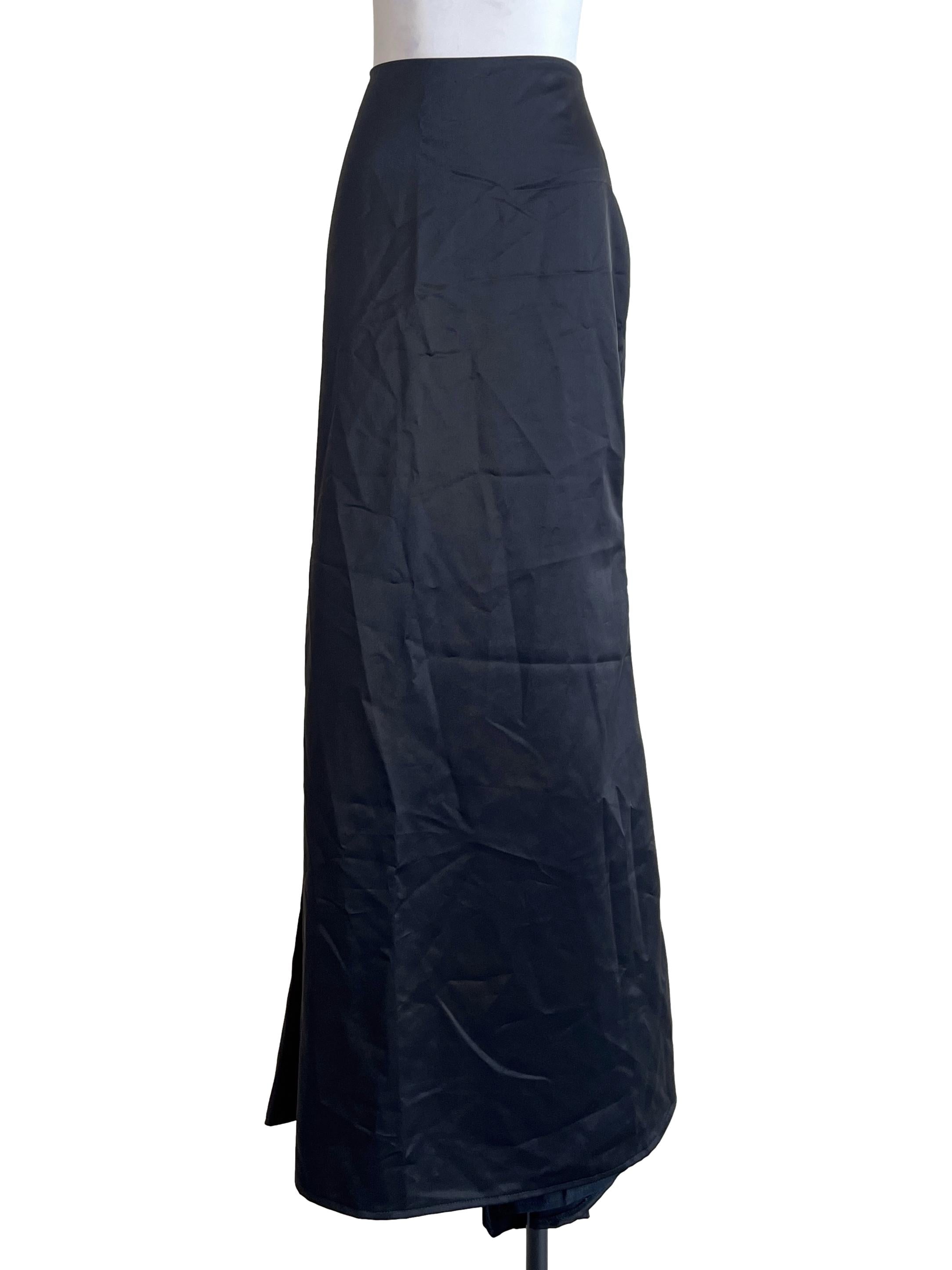 Pitch Black Bias Cut Skirt
