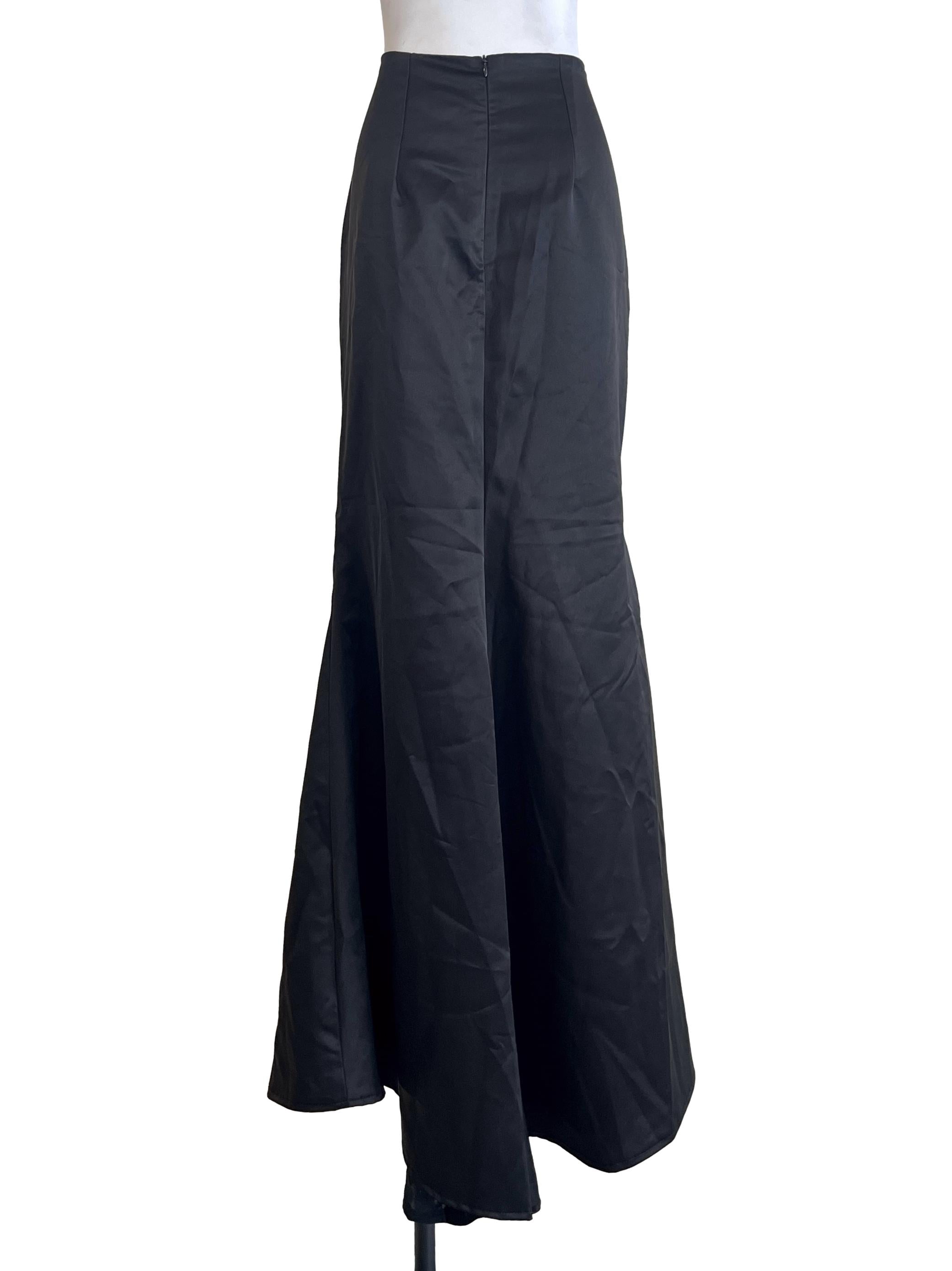 Pitch Black Bias Cut Skirt