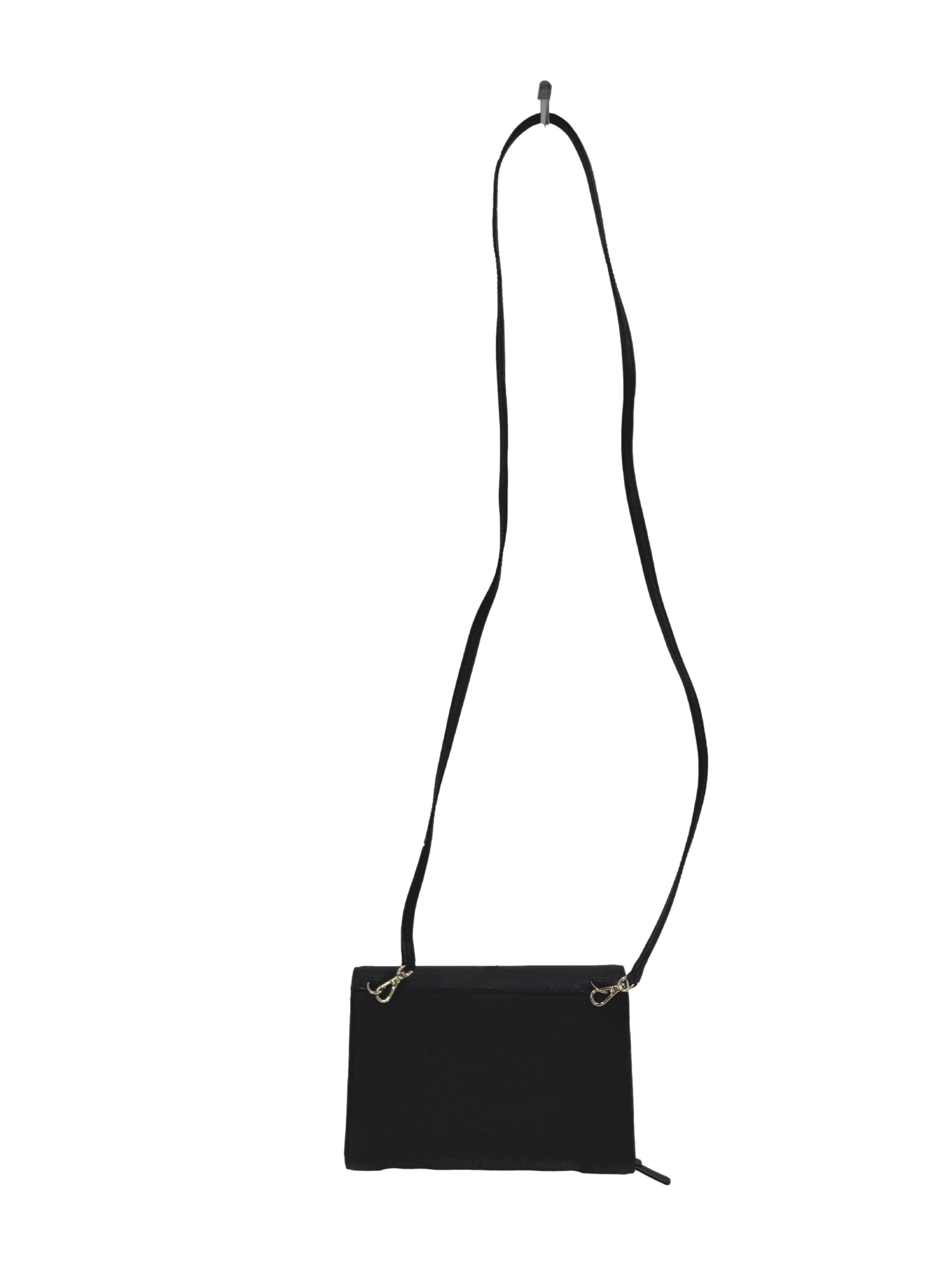 Black Saffiano Leather Crossbody Bag