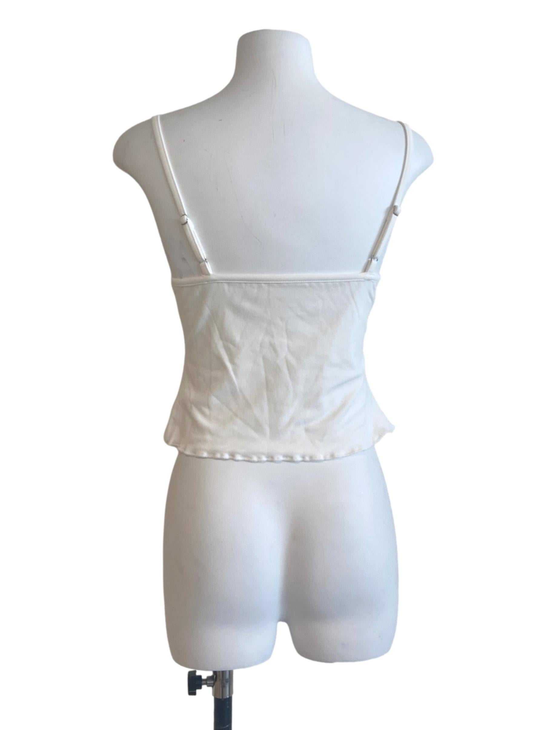 White Spaghetti Straps Twill Blouse