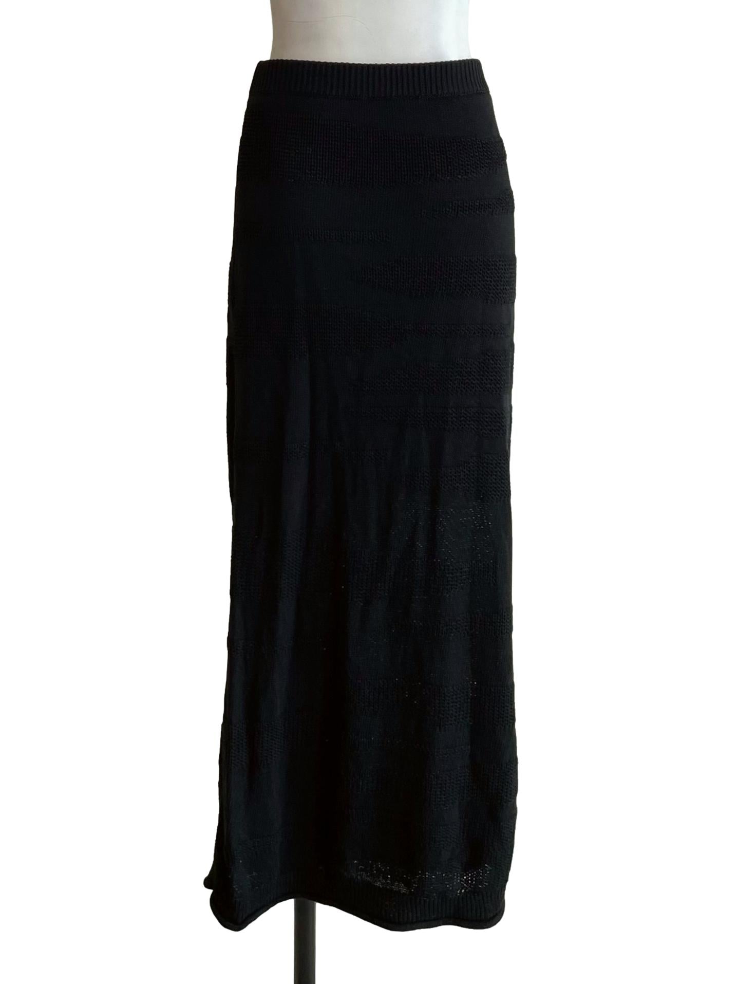 Black Straight Knit Skirt