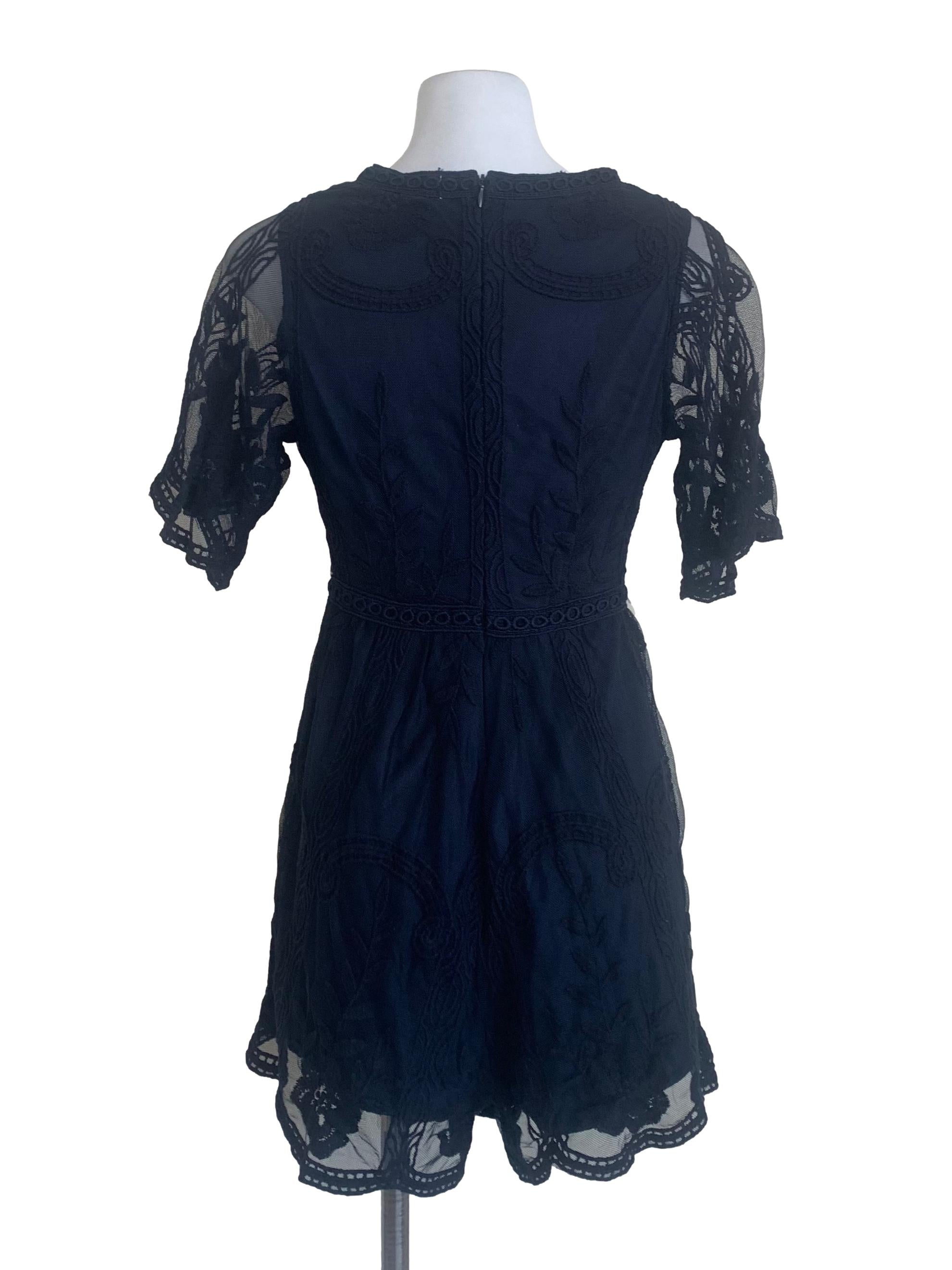 Berry Blue Laced Pattern Romper