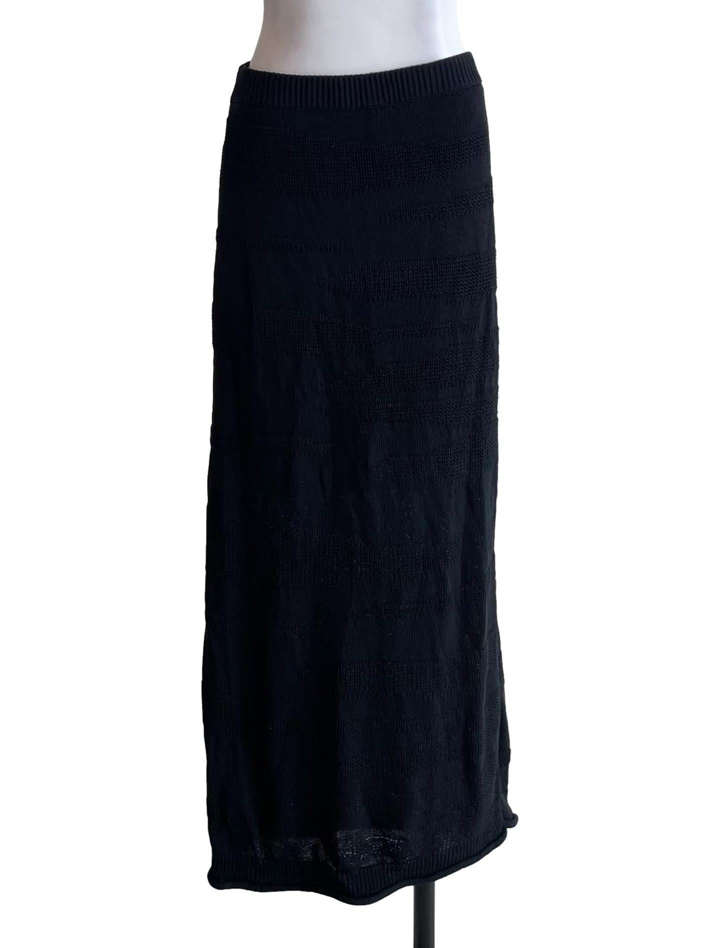 Black Straight Knit Skirt