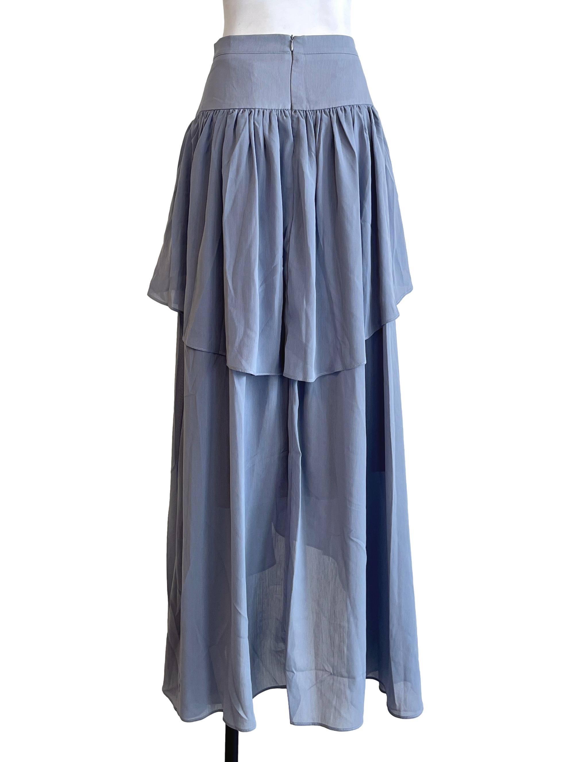 Silver Grey Tiered Skirt