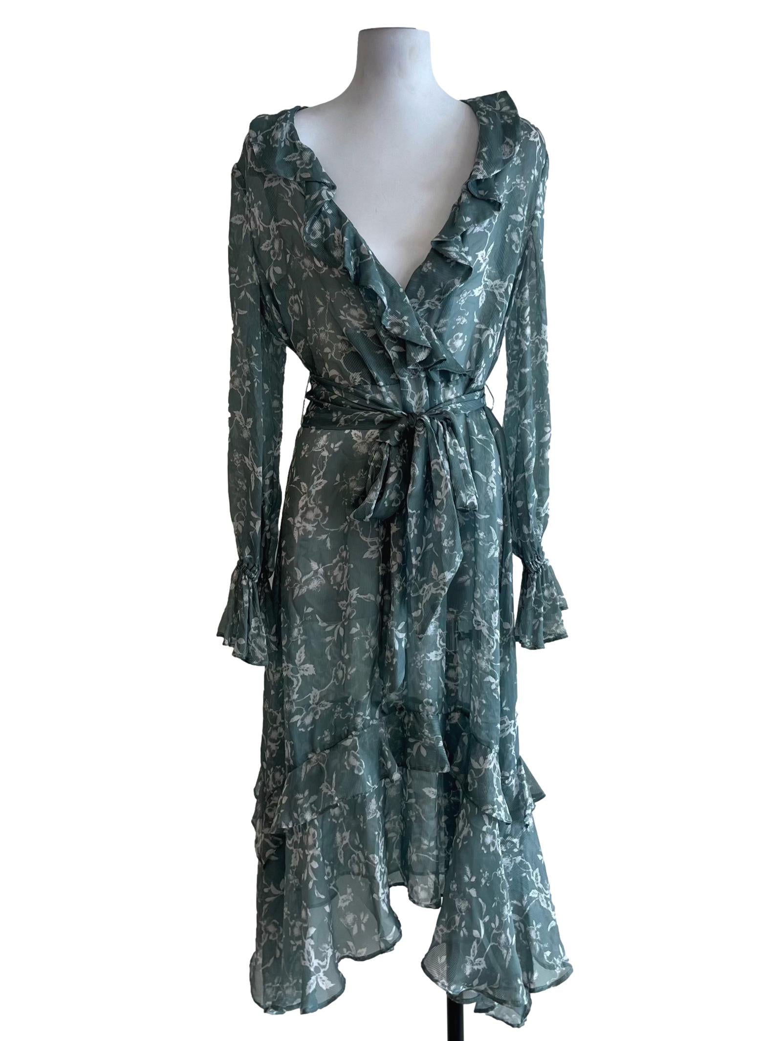 Ocean Blue Floral Empire Dress