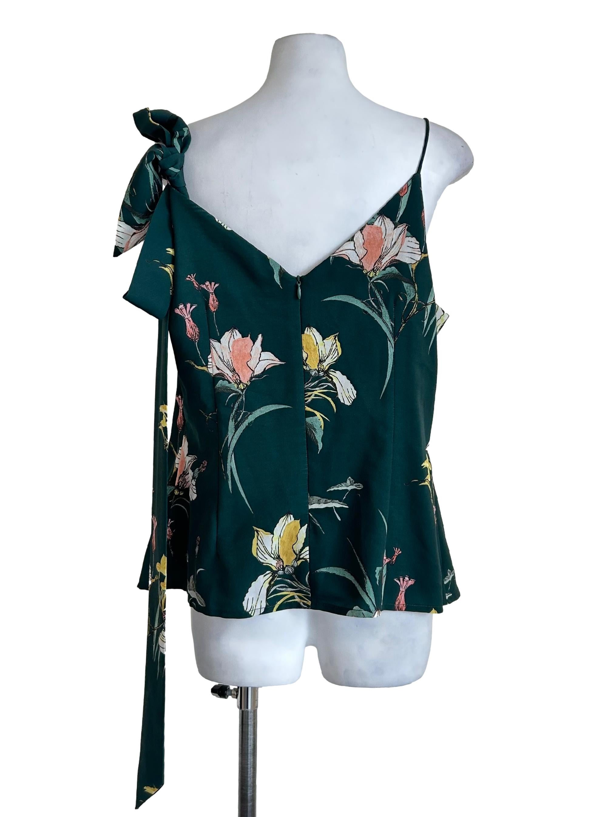 Emerald Green Floral Print Cami Top