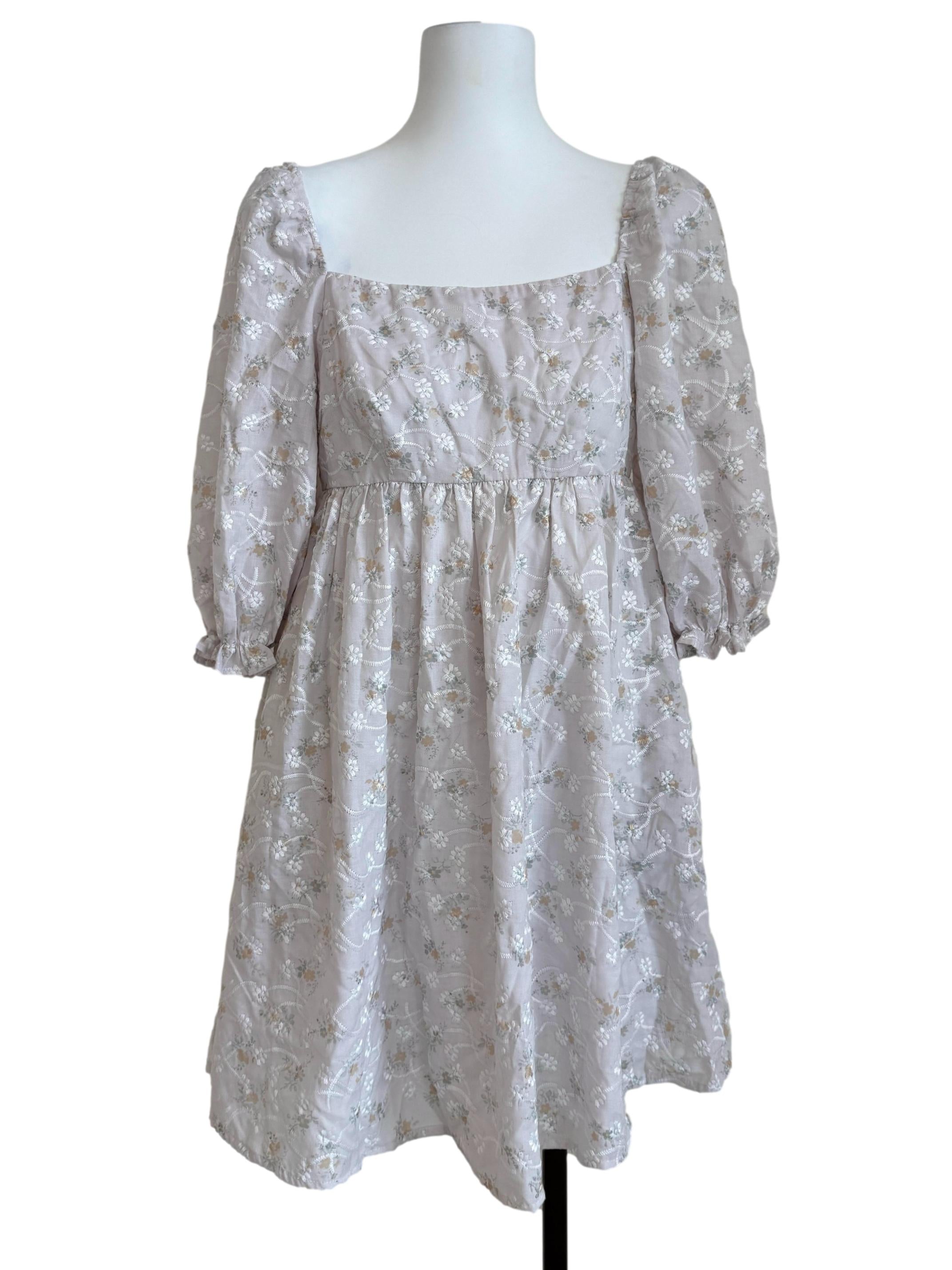 Periwinkle Purple Puff Sleeves Dress