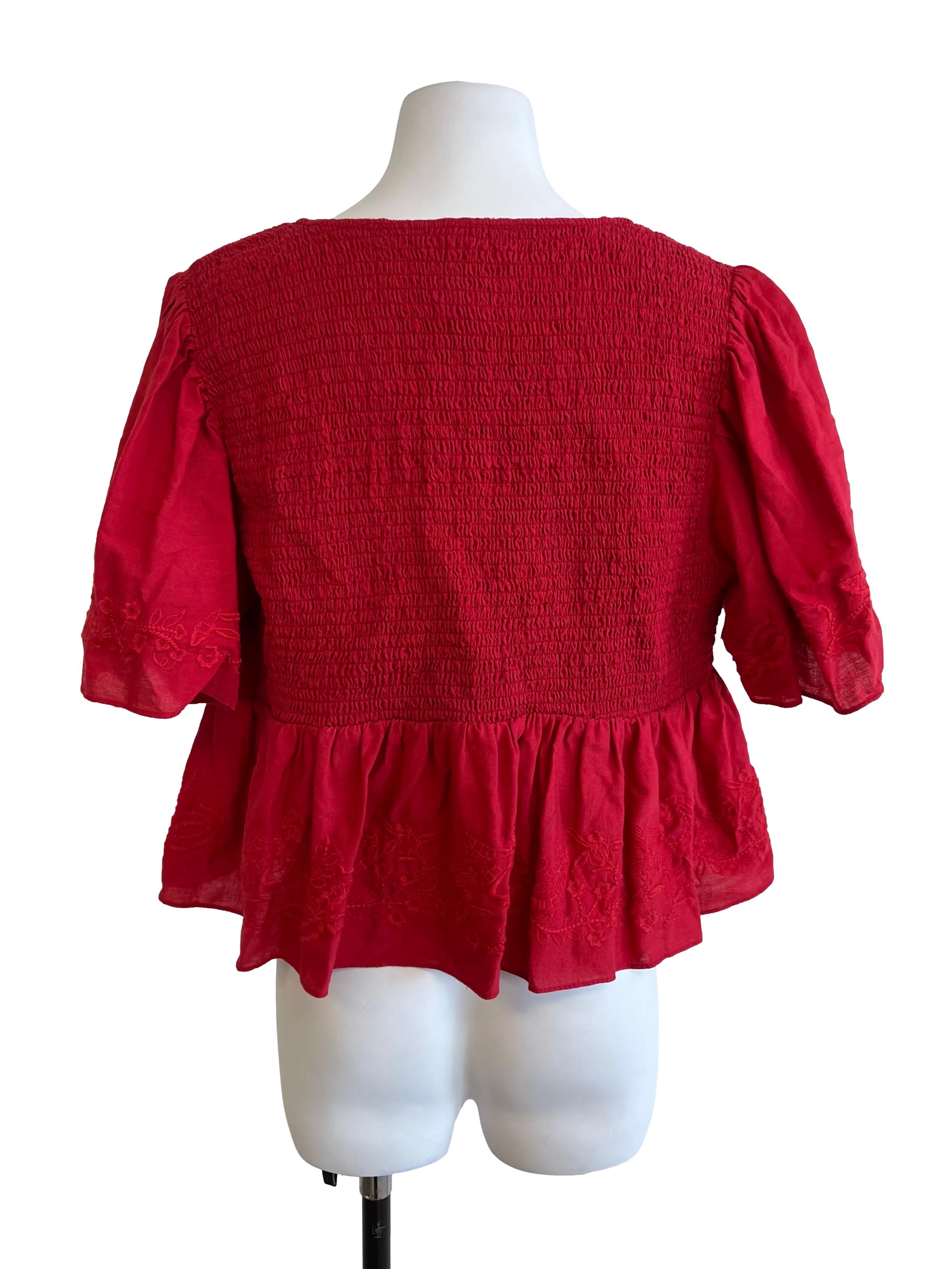 Chili Red Square Neck Babydoll Top