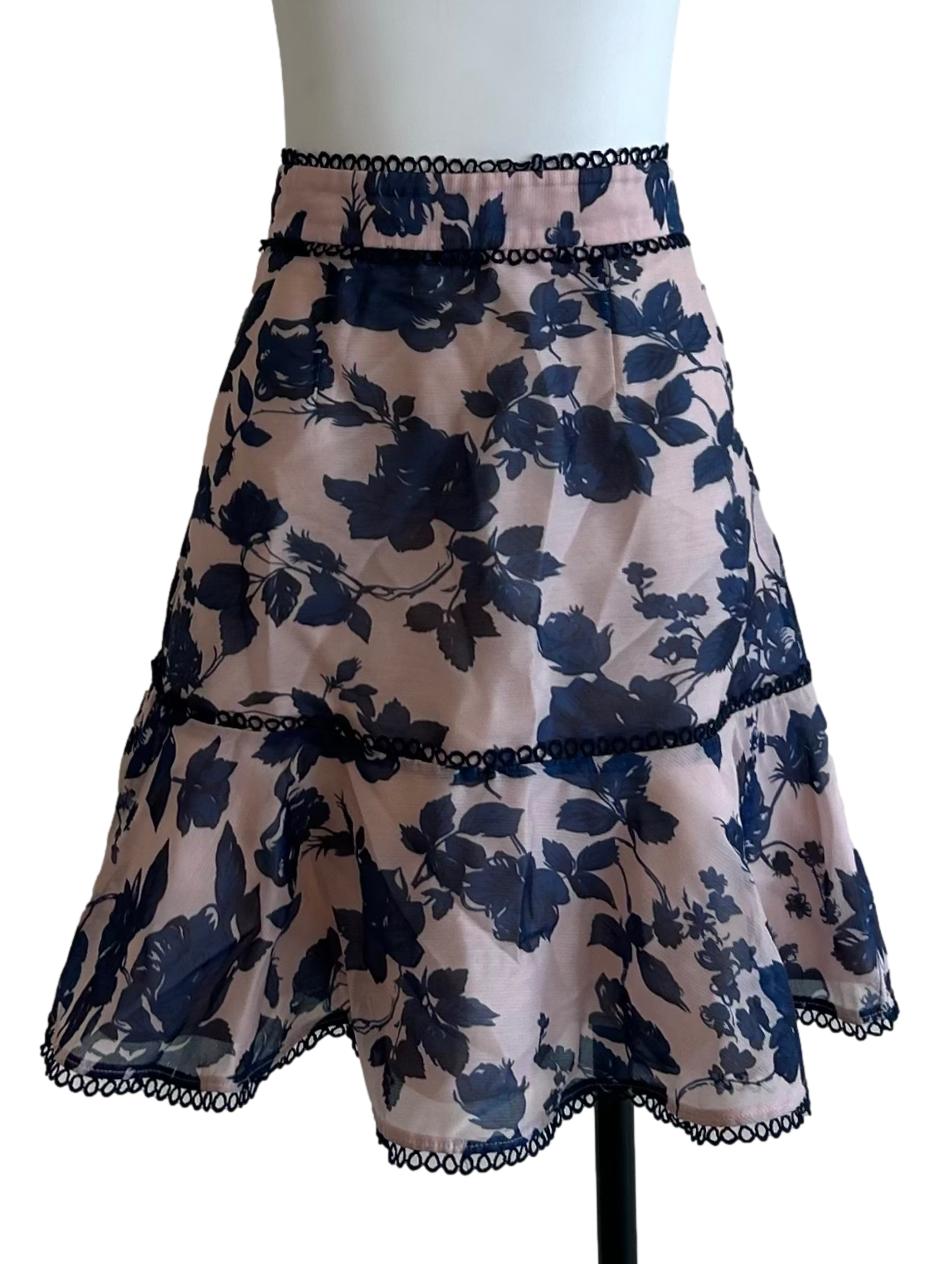 Pink And Purple Floral Skirt