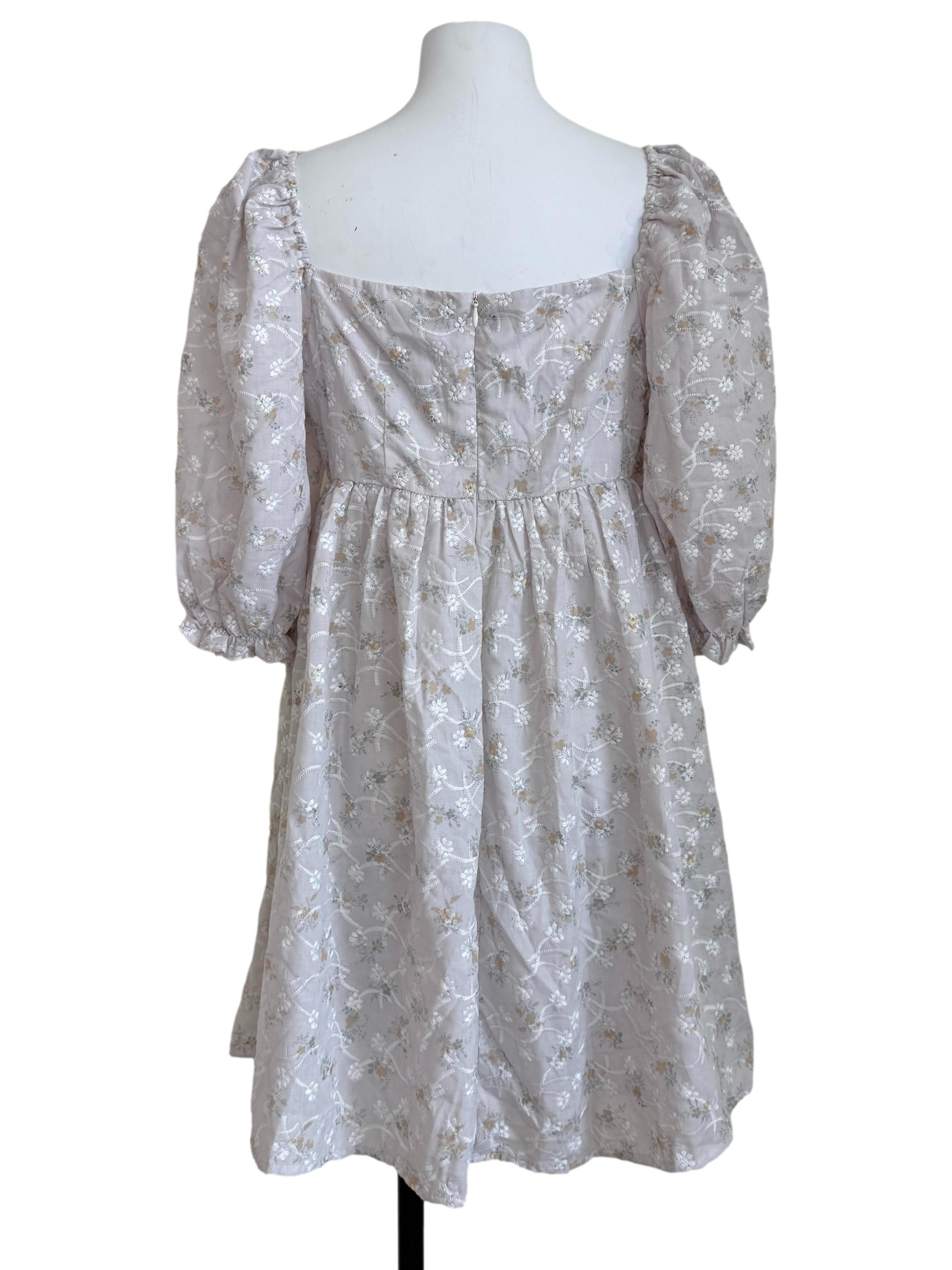 Periwinkle Purple Puff Sleeves Dress