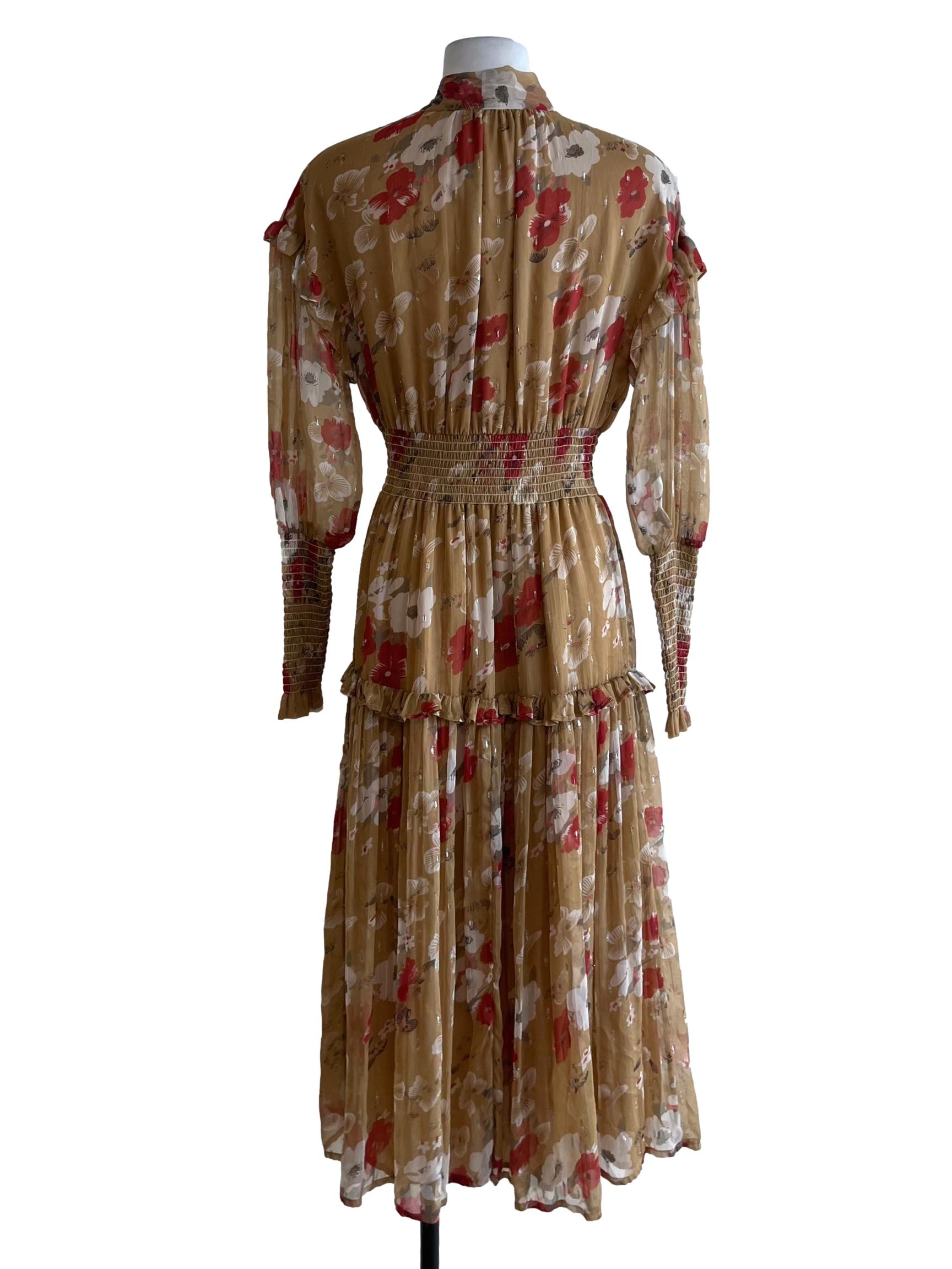 Tortilla Brown Floral Empire Dress