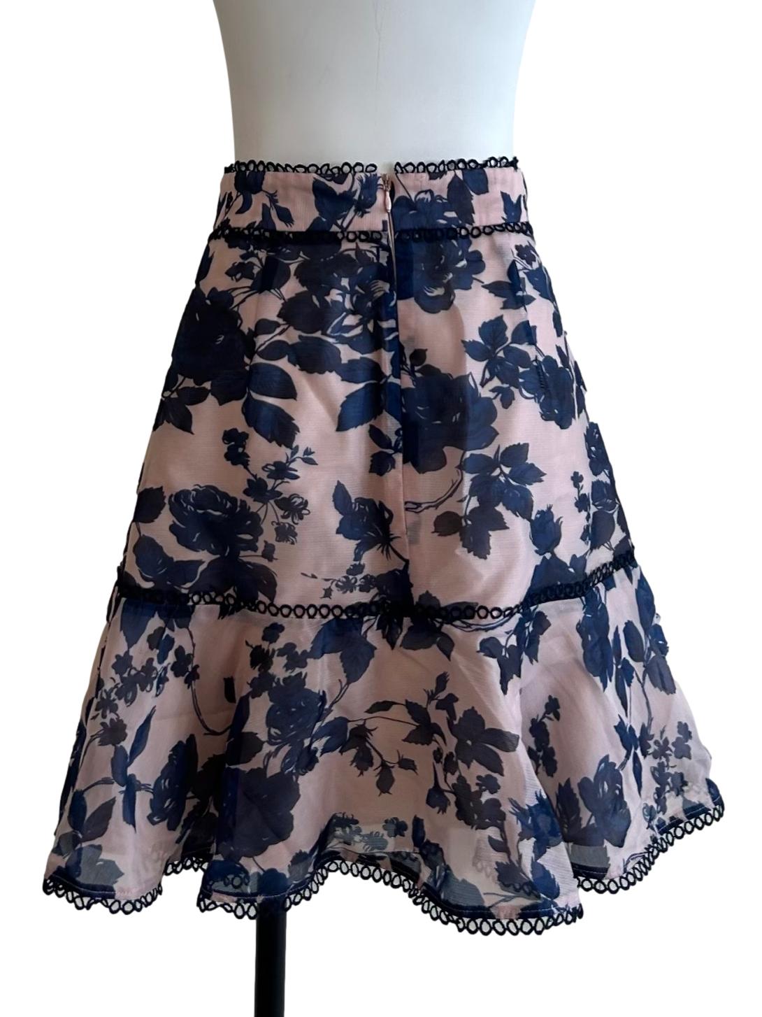 Pink And Purple Floral Skirt