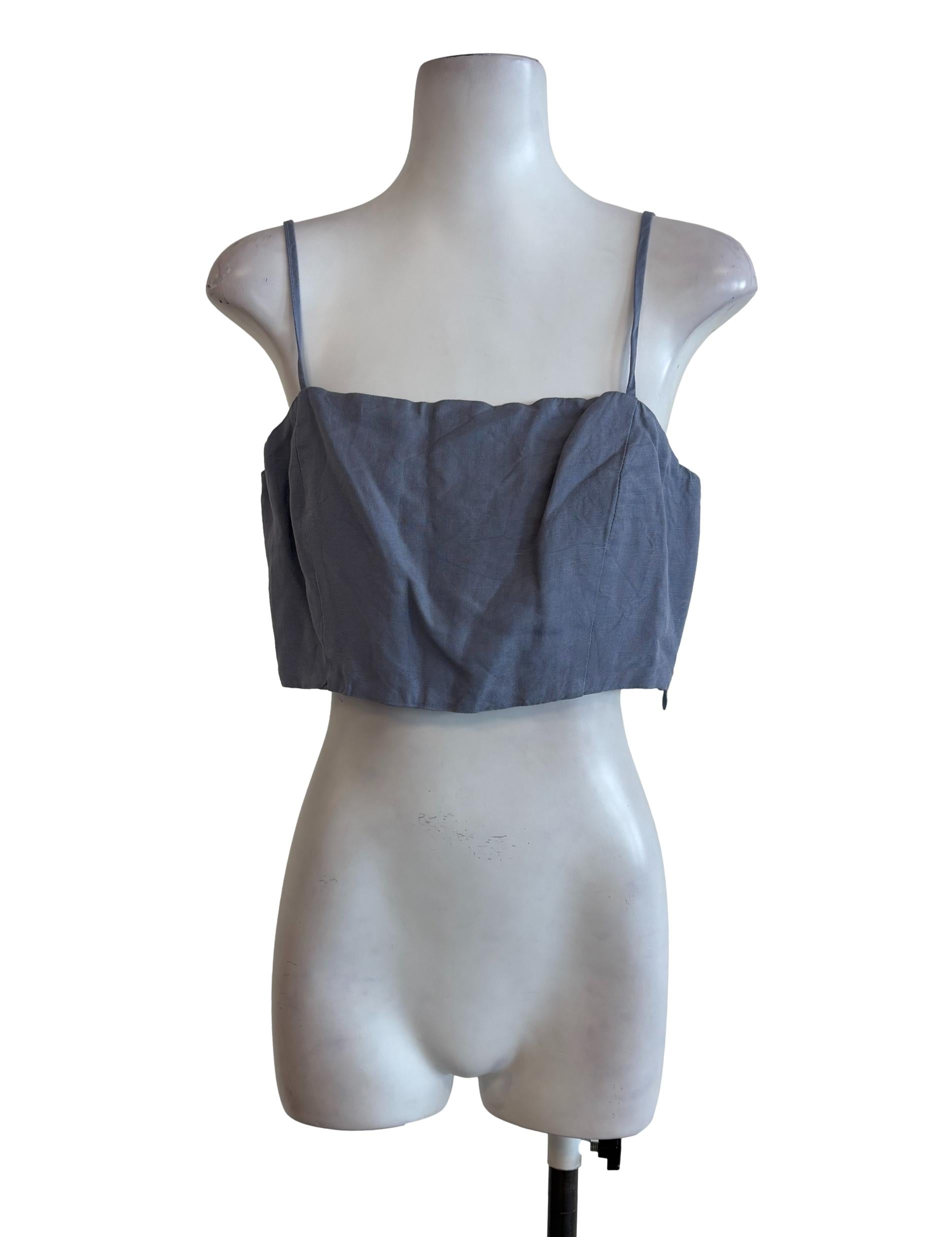 Periwinkle Textured Crop Top