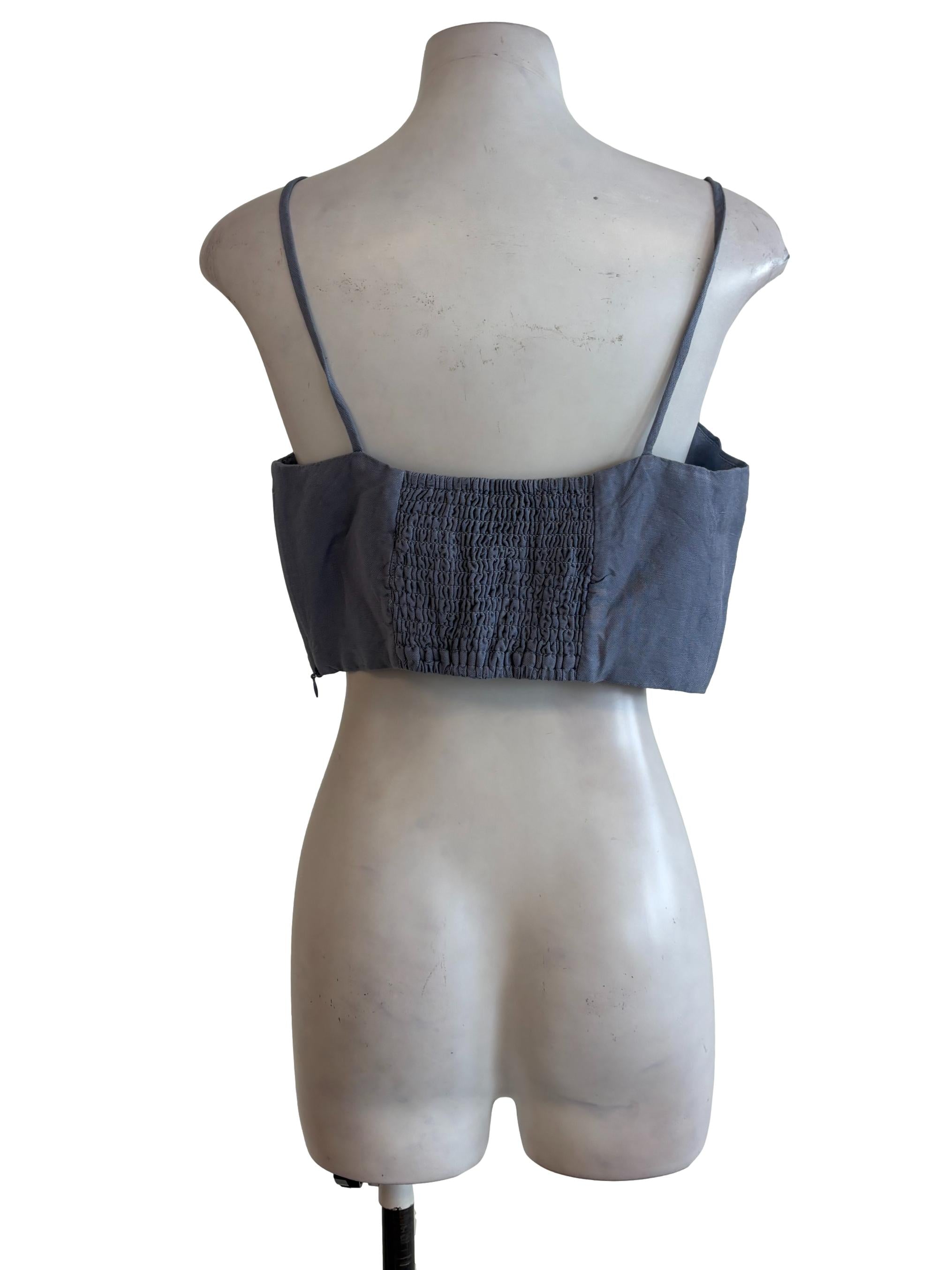 Periwinkle Textured Crop Top