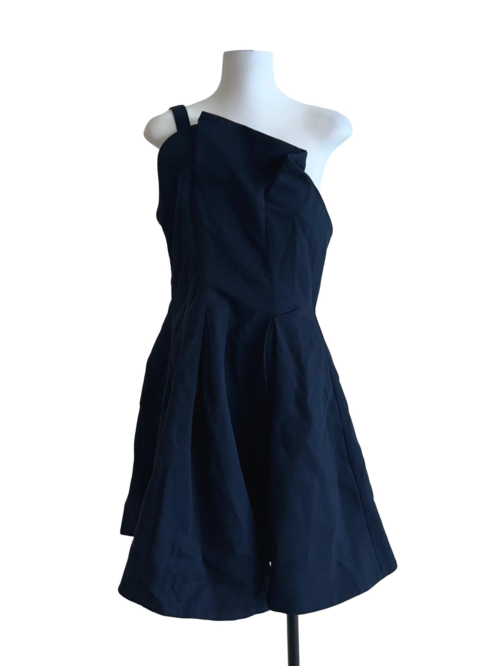 Dark Blue Asymmetrical Dress