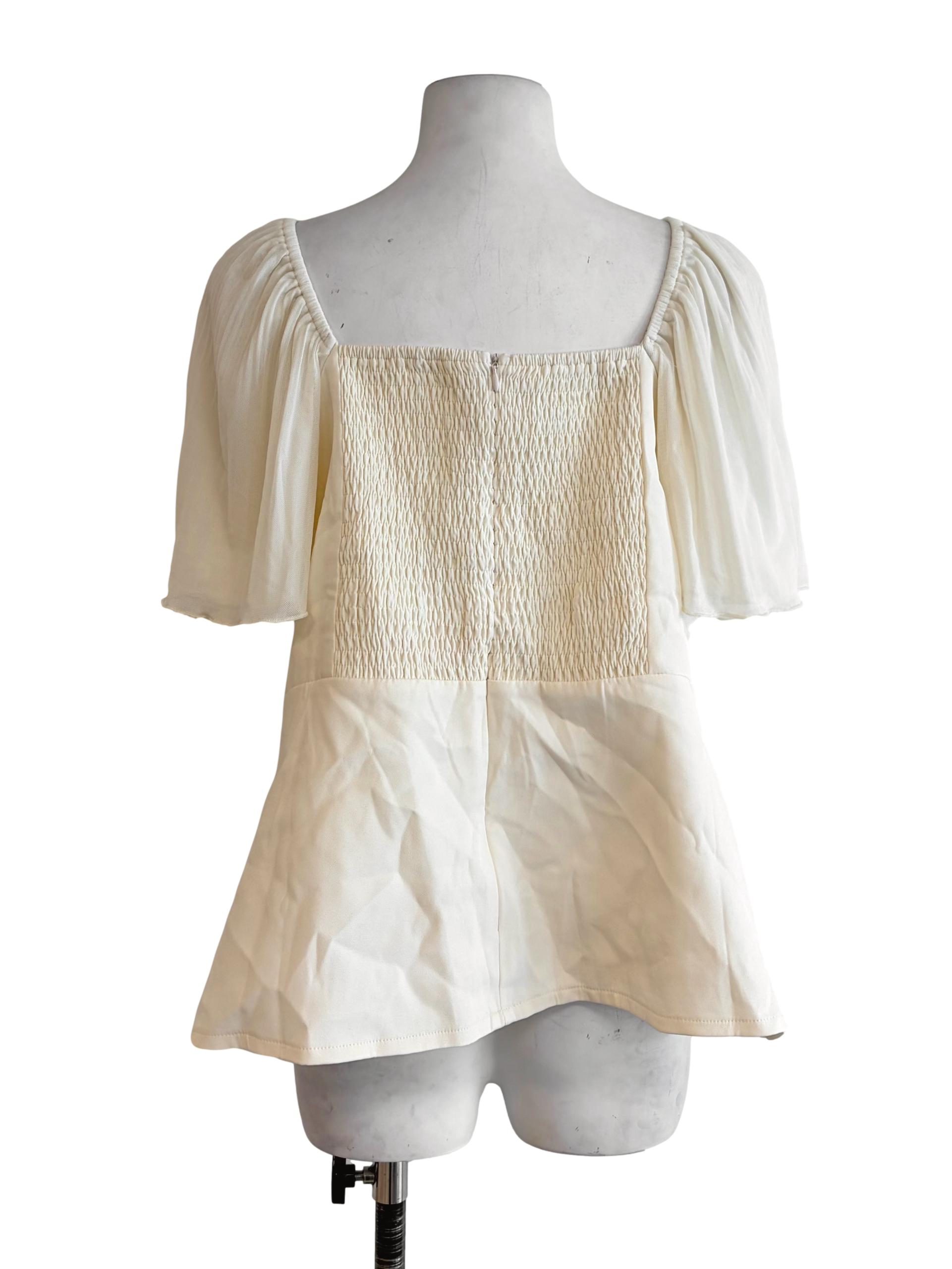 Banana Yellow Front Twist Puff Sleeve Top