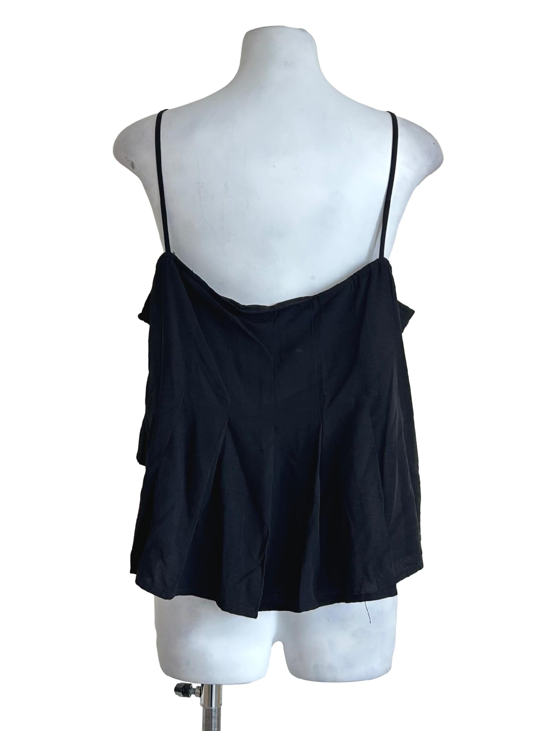 Black Strappy Layered Cami Top