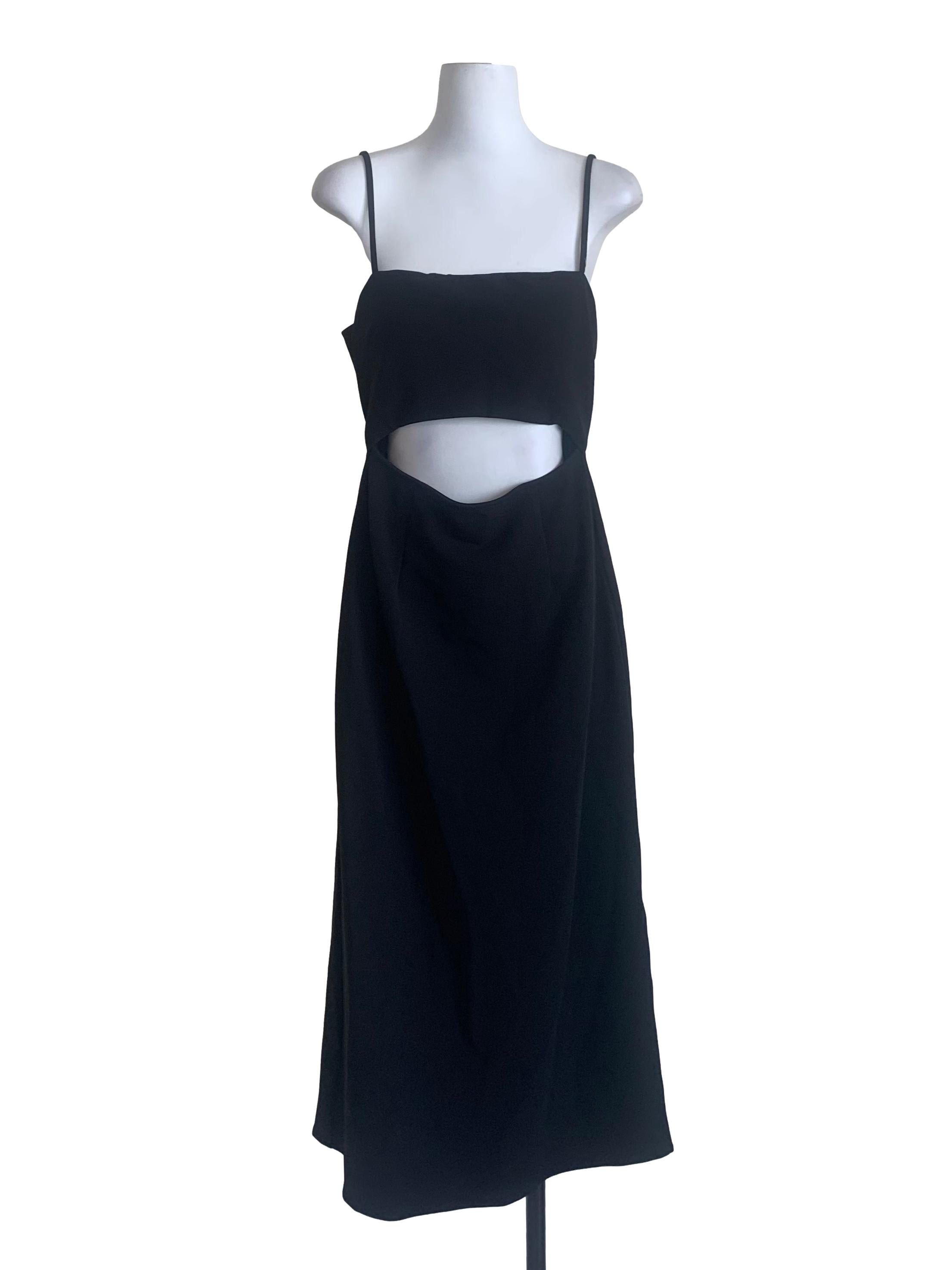 Ebony Black Spaghetti Strap Dress