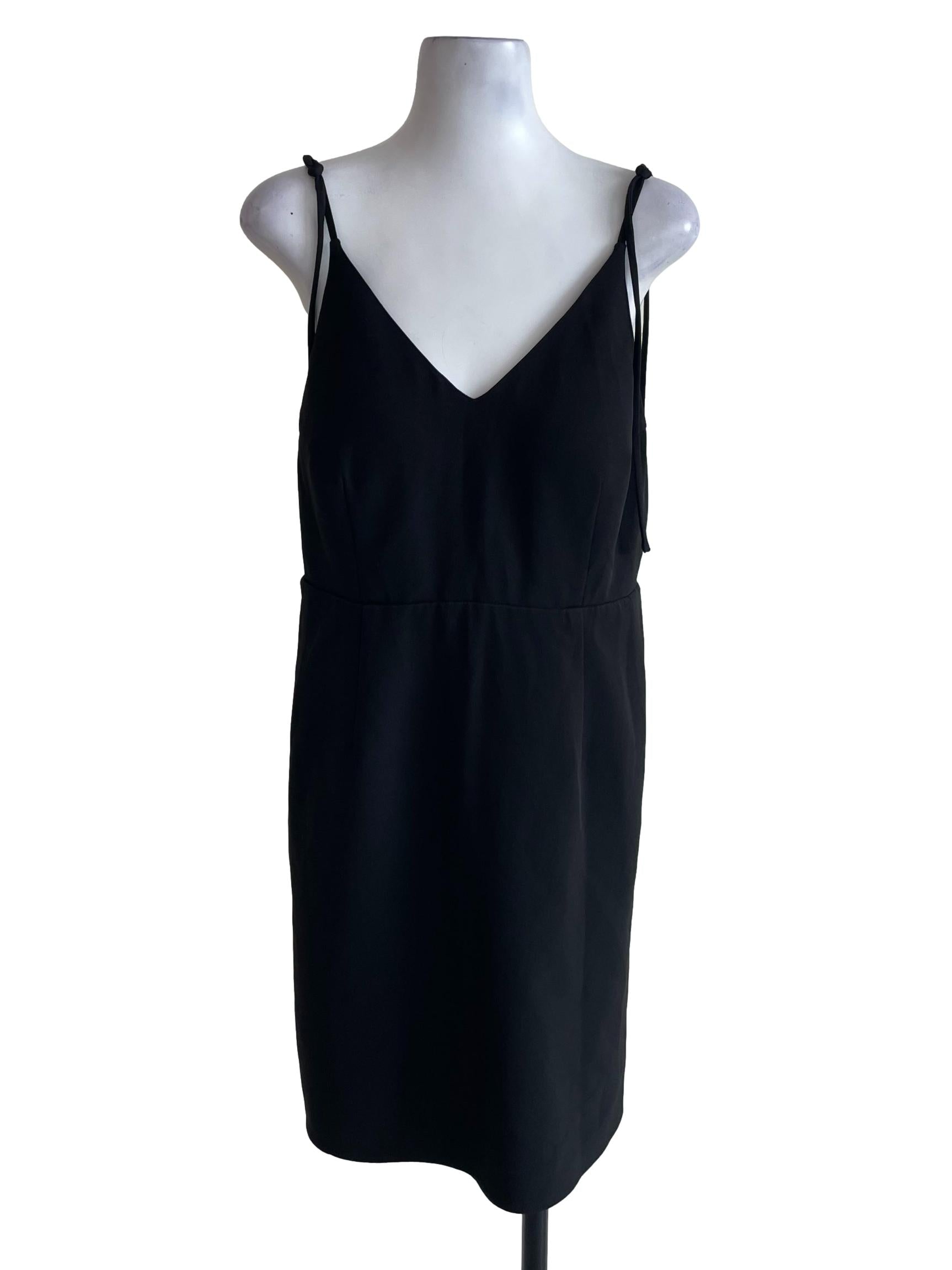 Black Tie Up Straps Dress