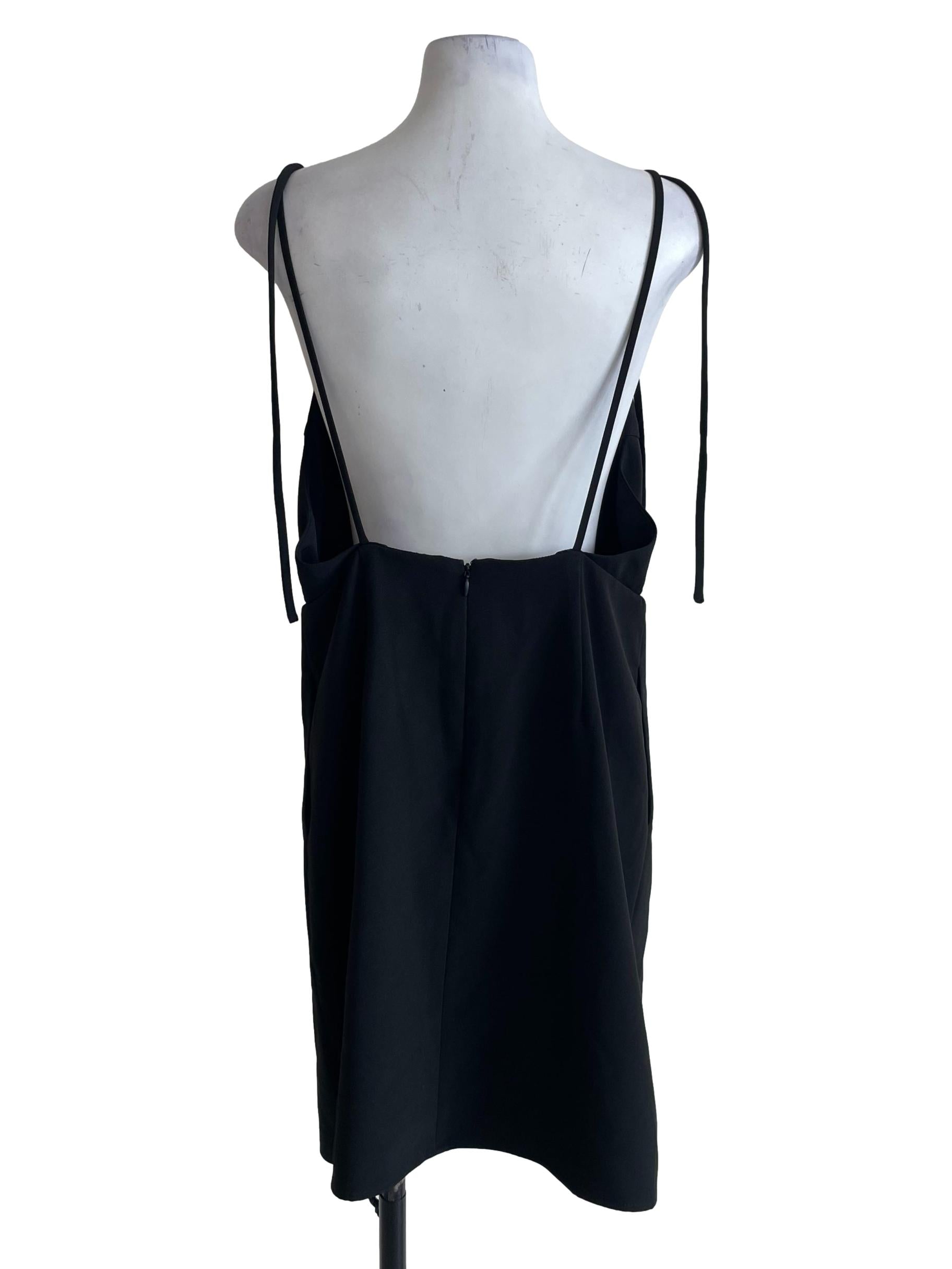 Black Tie Up Straps Dress