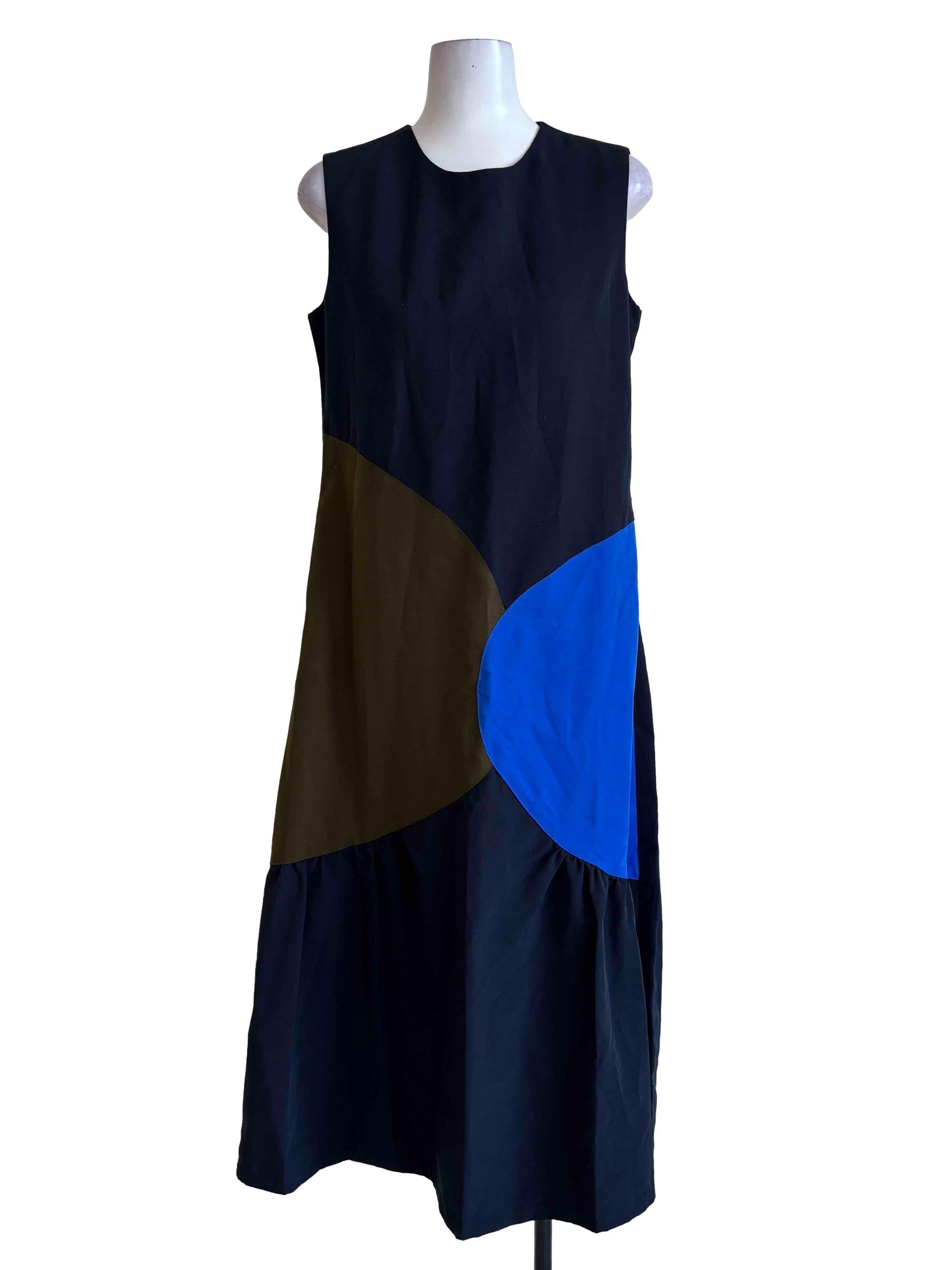 Blue Black Tricolour Dress