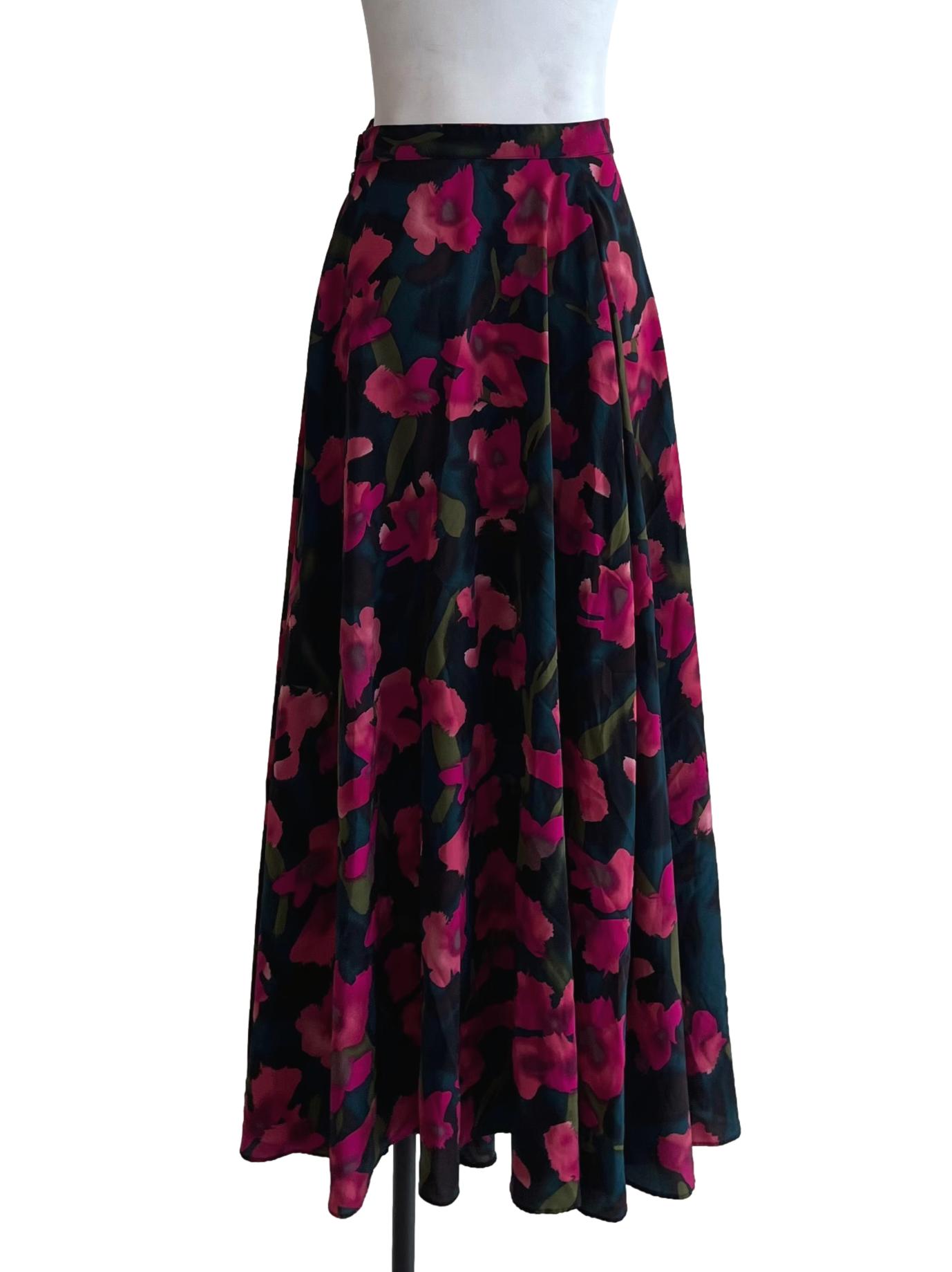 Rose Pink Abstract A-Line Skirt