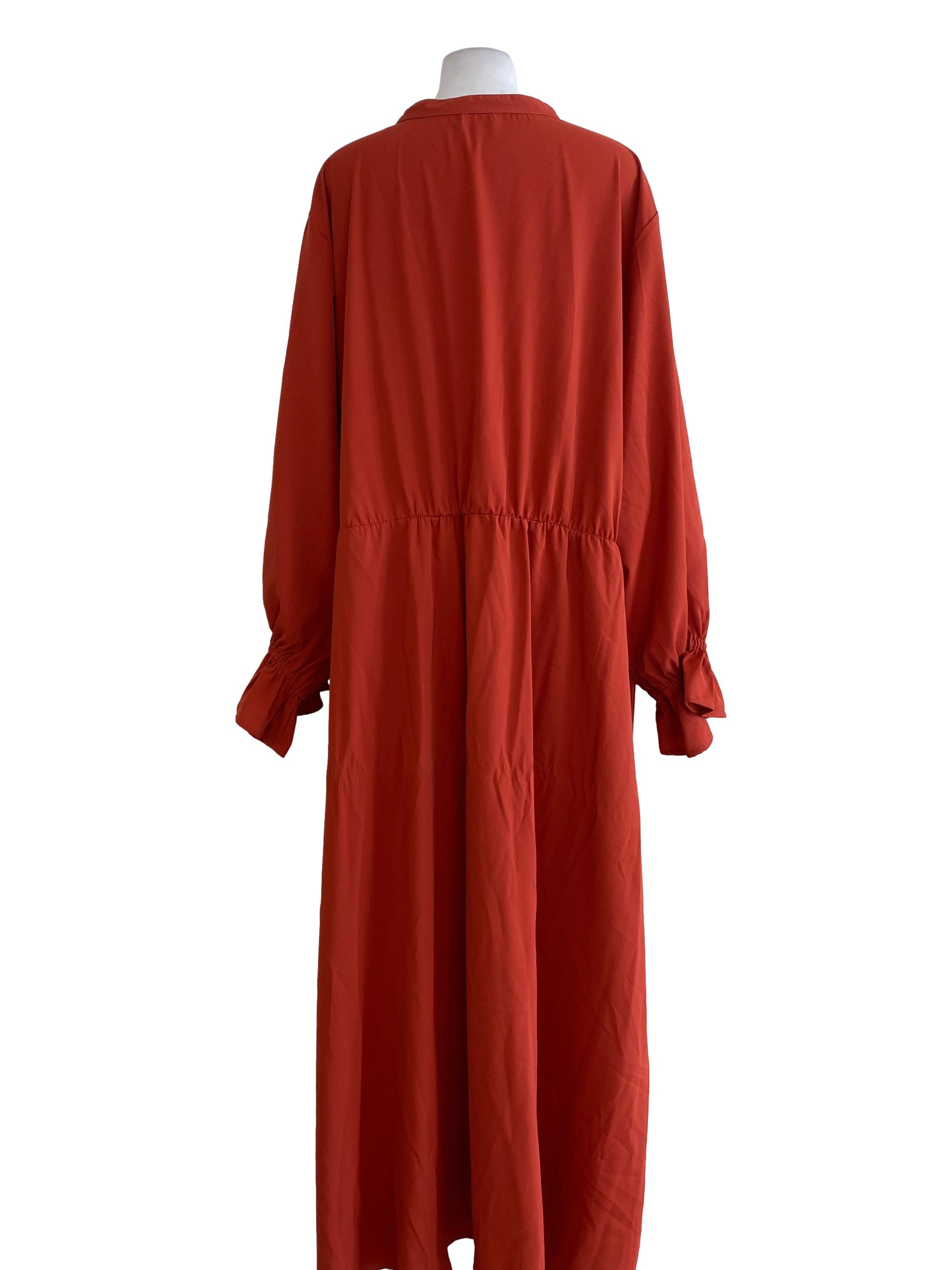 Dark Orange Button Down Dress