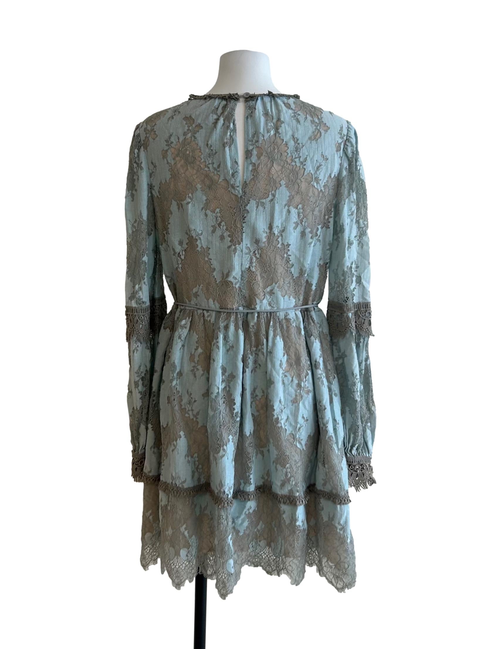Light Blue Lace Boho Dress