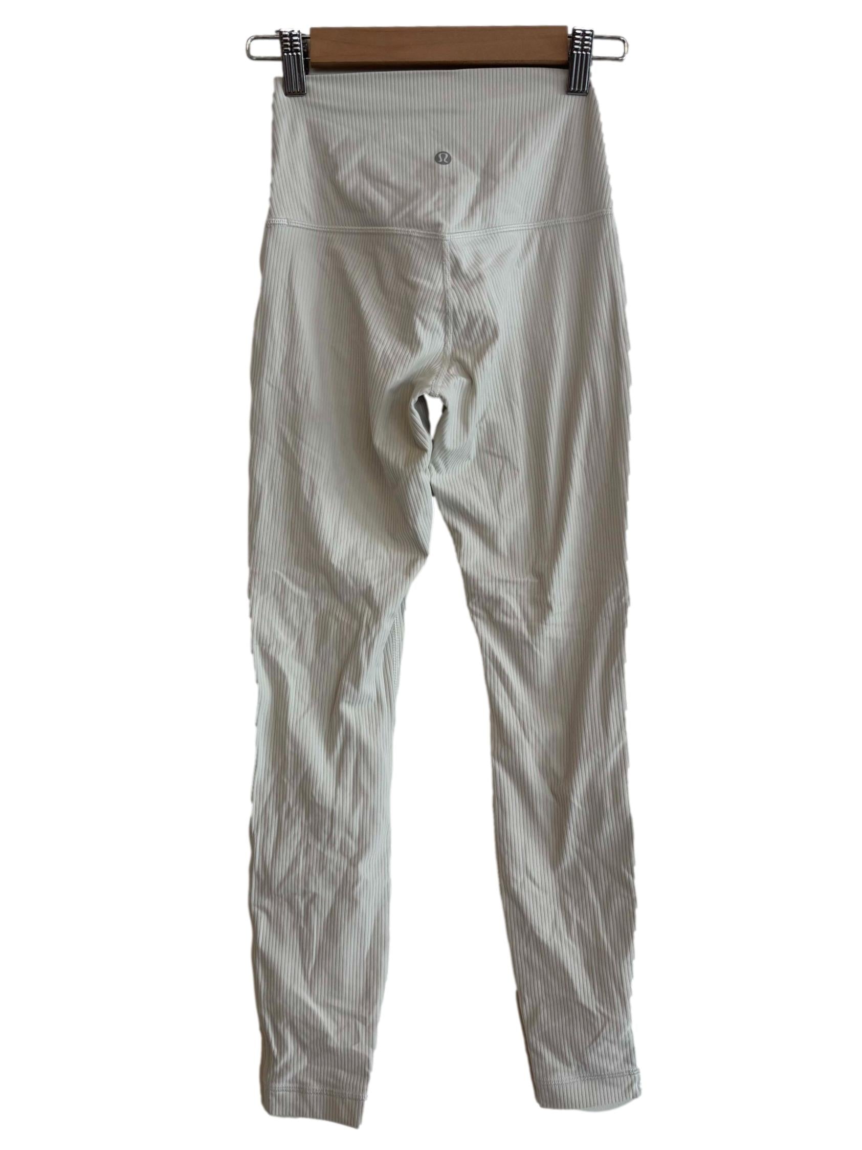 Rice White Ribbed Leggings