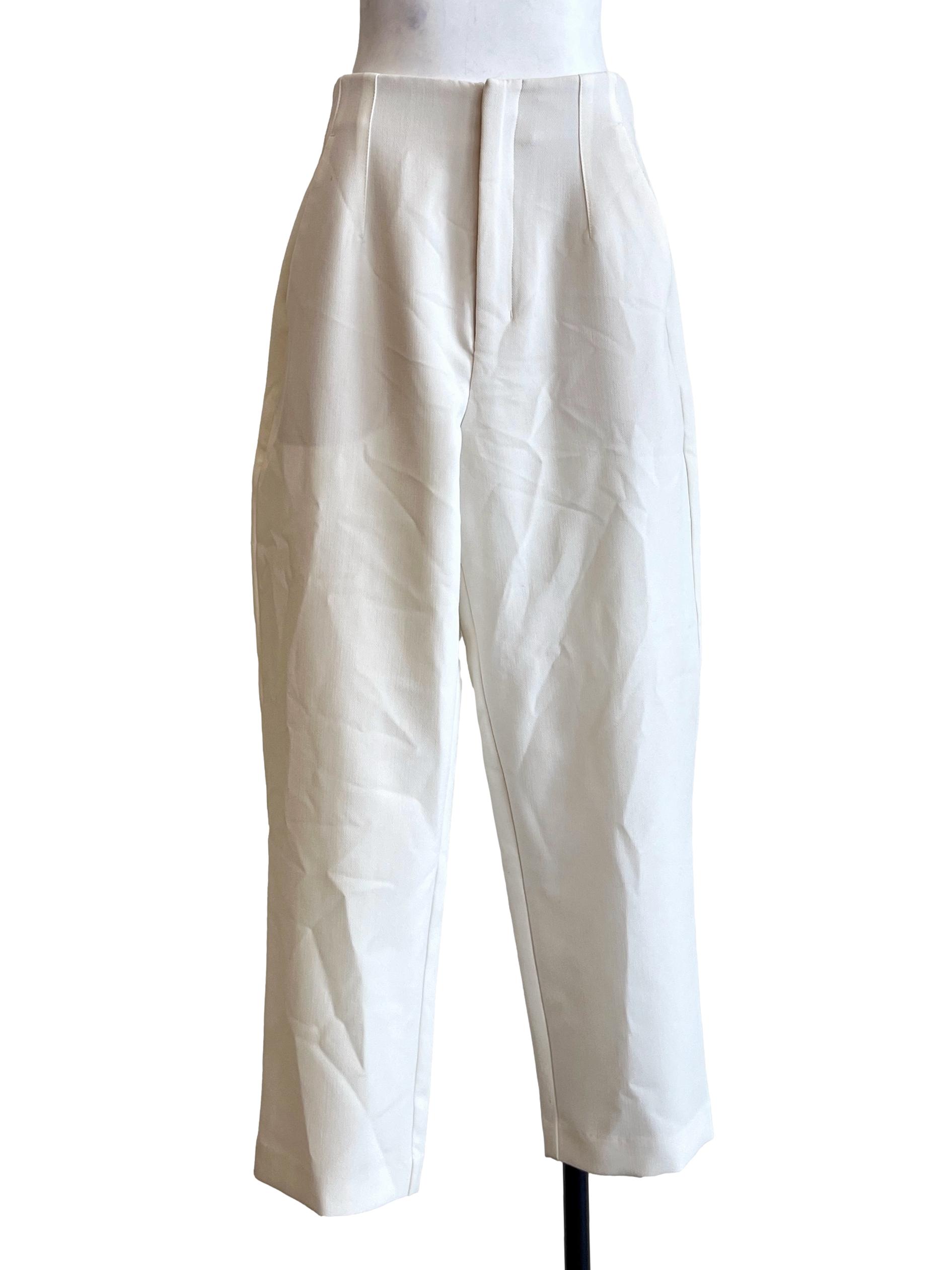 Pearl White Straight Pants