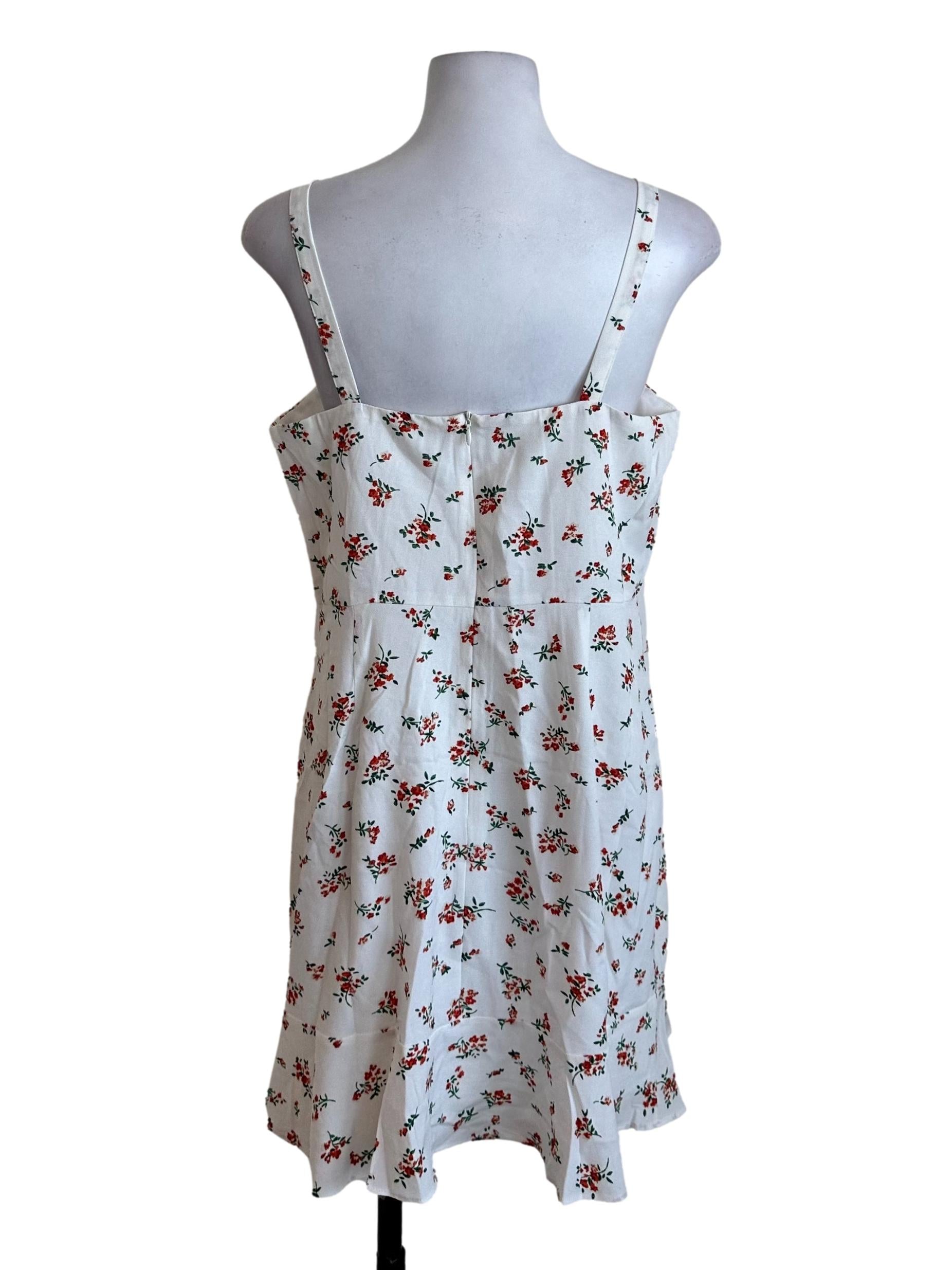 Pearl White Floral Pleated Dress