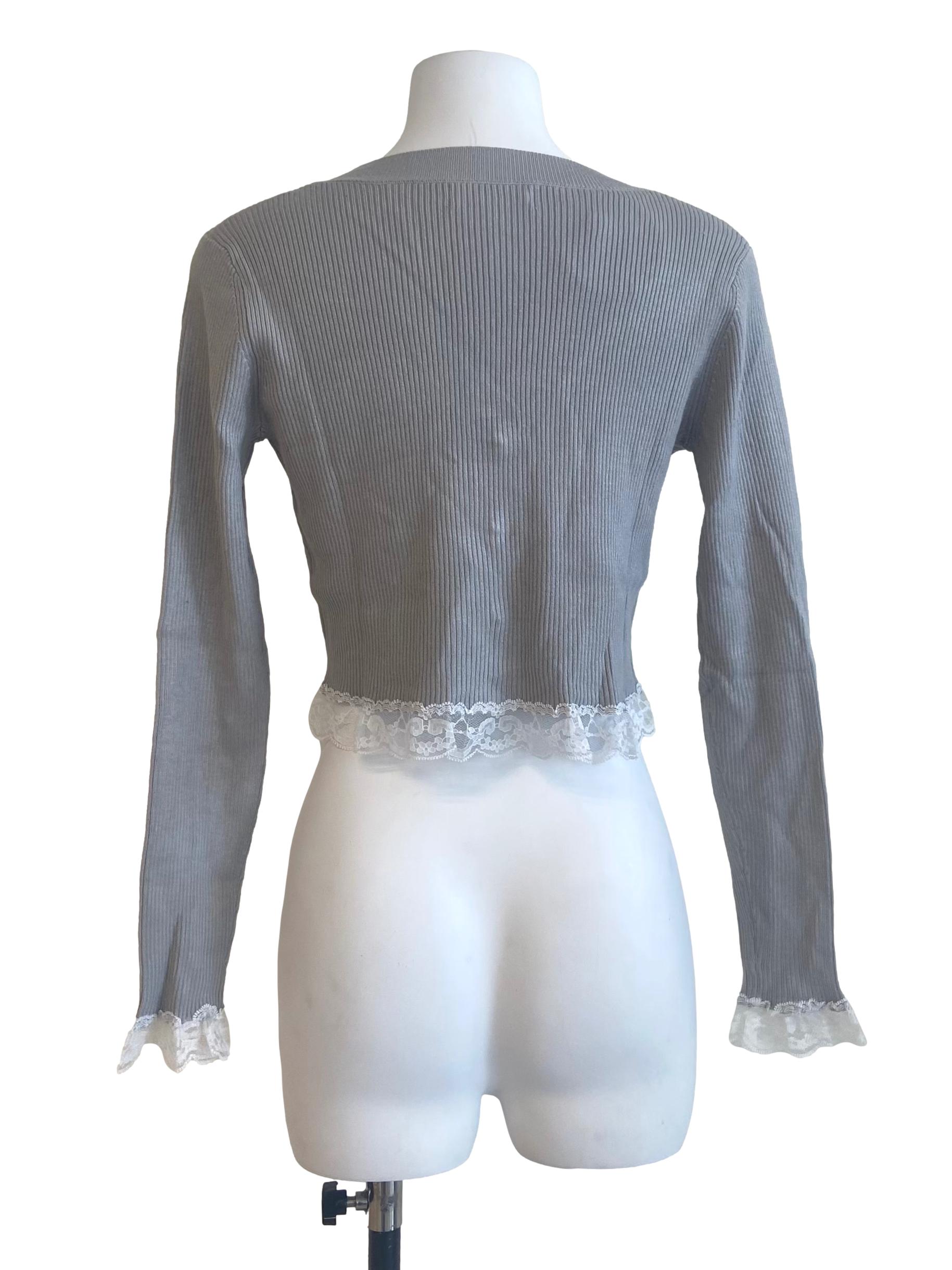 Coin Grey Pencil Stripe Button Down Cardigan