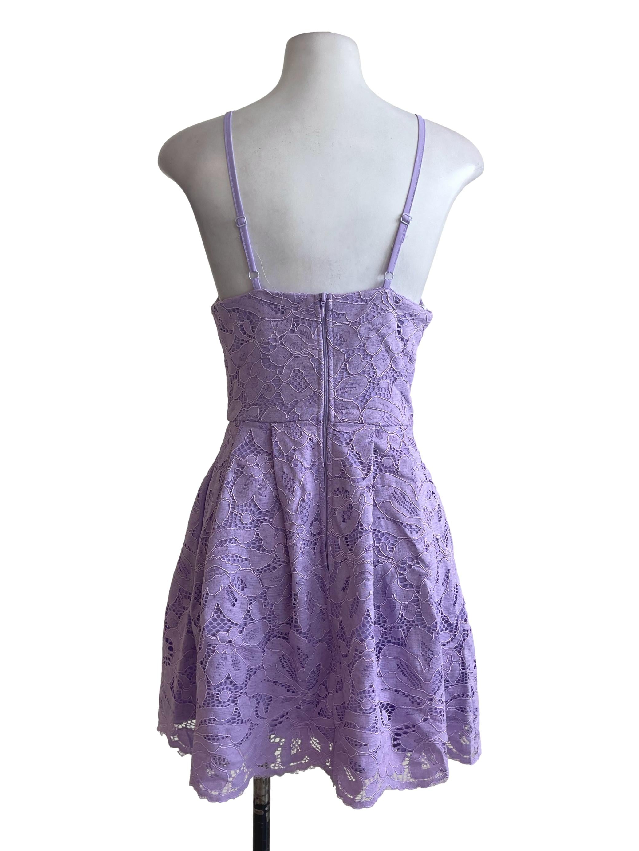 Lavender Laced Spaghetti Strap Dress