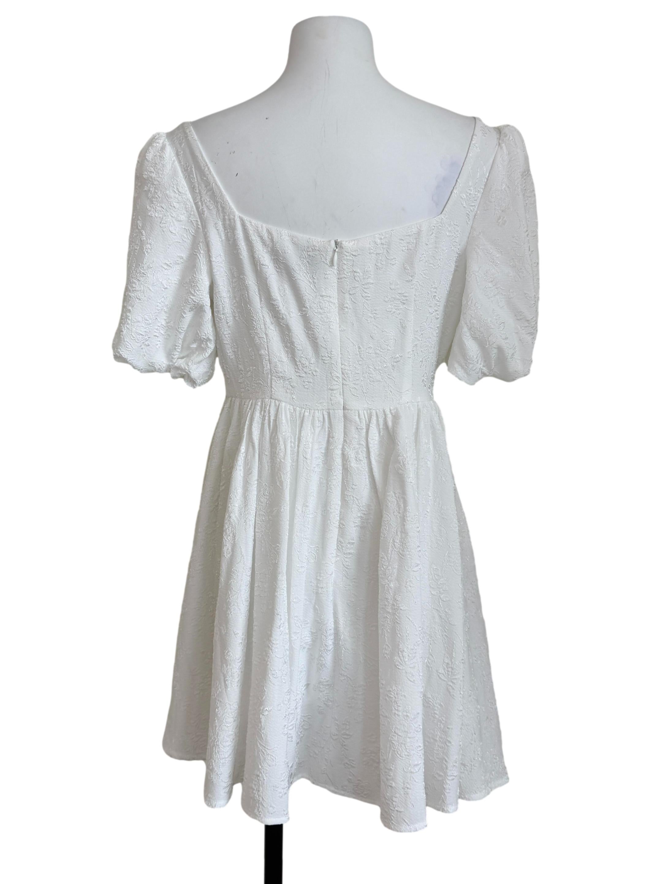 White Puff Sleeves Romper
