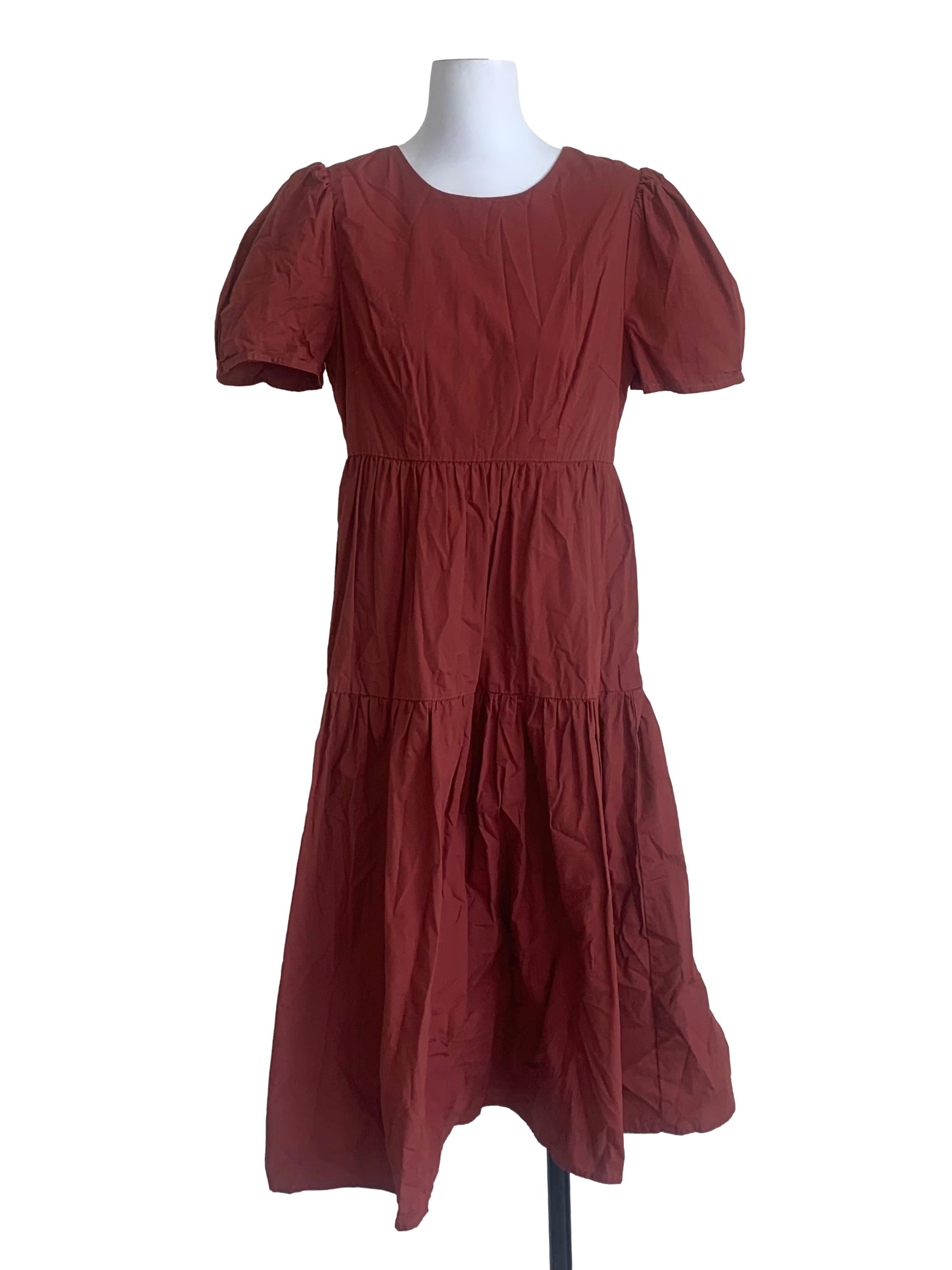 Bronze Orange Tiered Dress